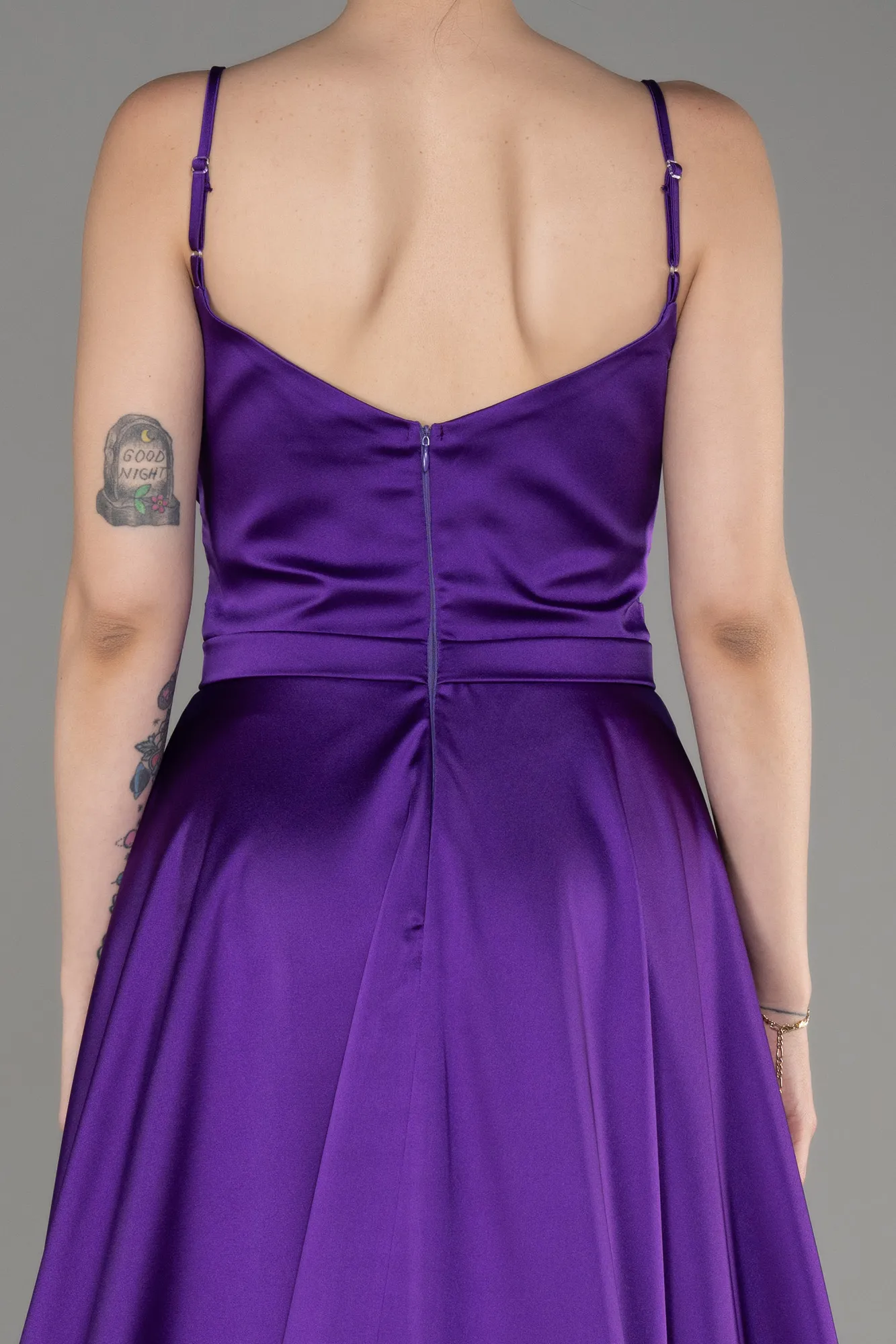 Purple-Long Satin Evening Dress ABU1601