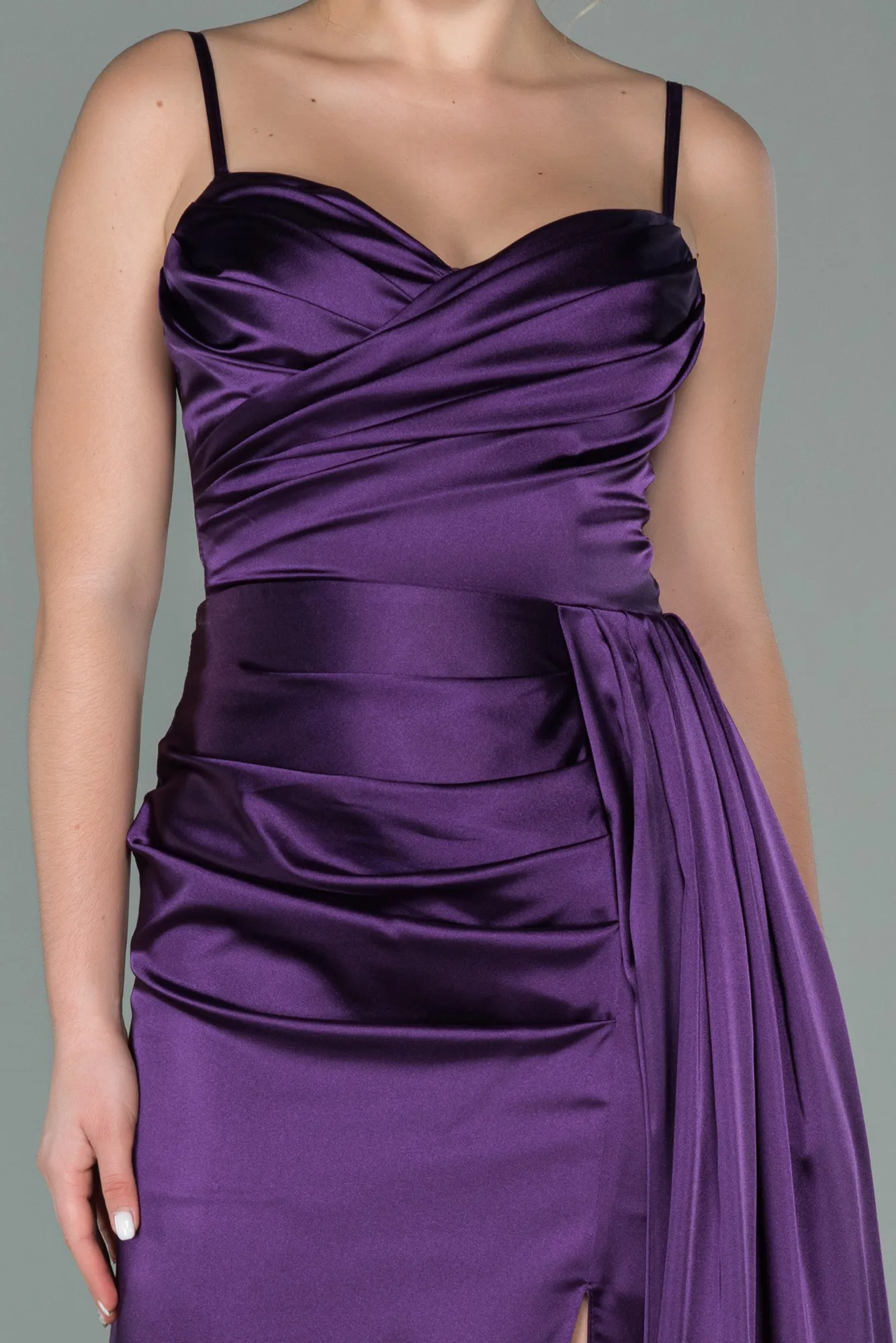 Purple-Long Satin Mermaid Evening Dress ABU1894
