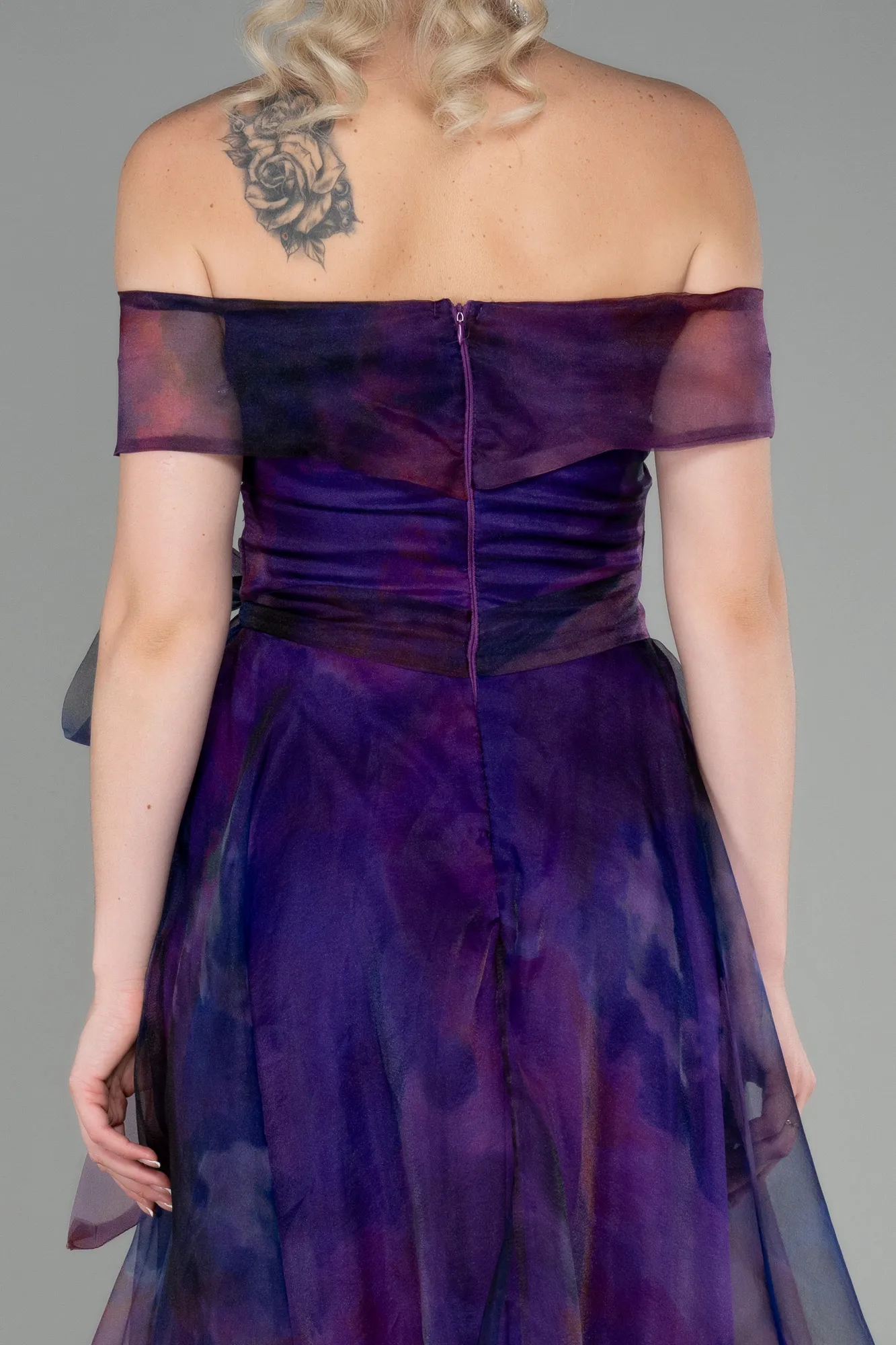 Purple-Midi Invitation Dress ABK1820