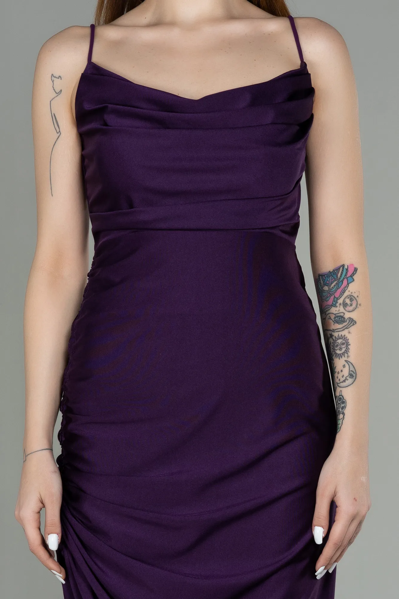 Purple-Midi Night Dress ABK1900