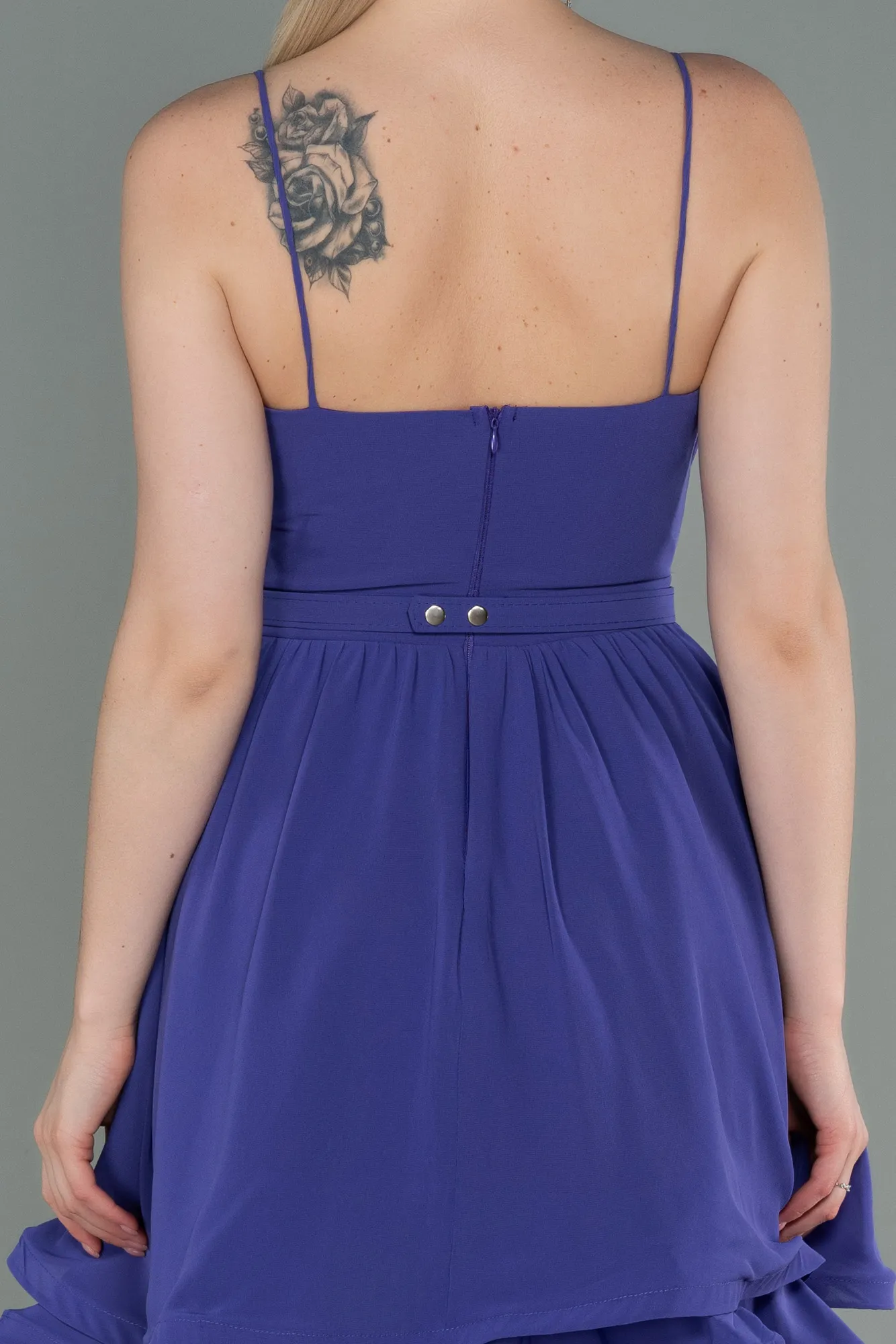 Purple-Short Chiffon Evening Dress ABK1787