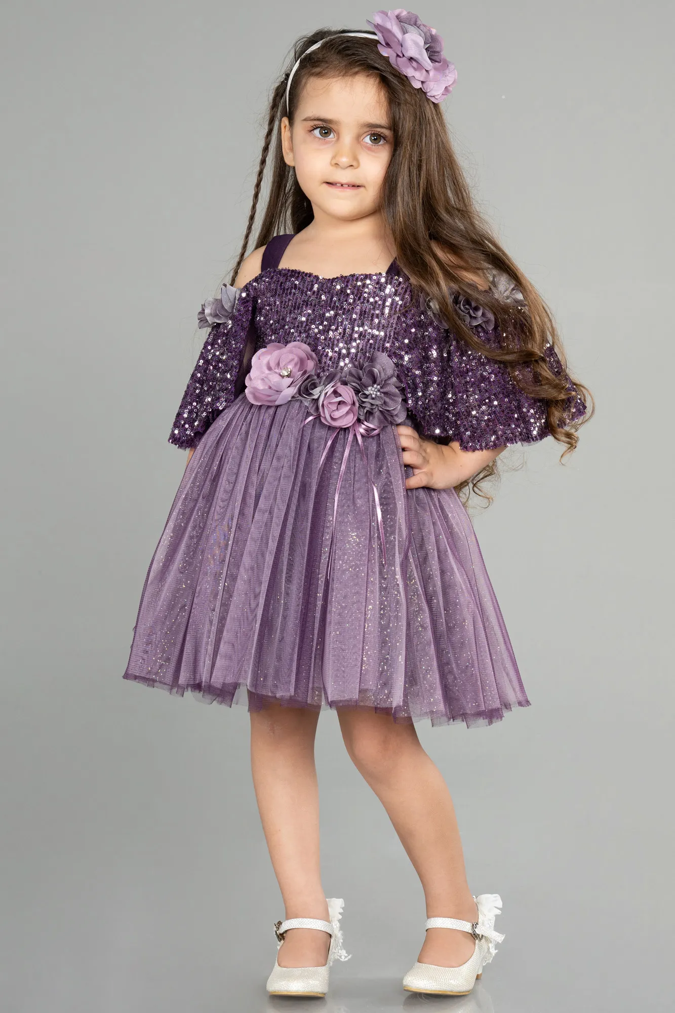Purple-Short Girl Dress ABK1058