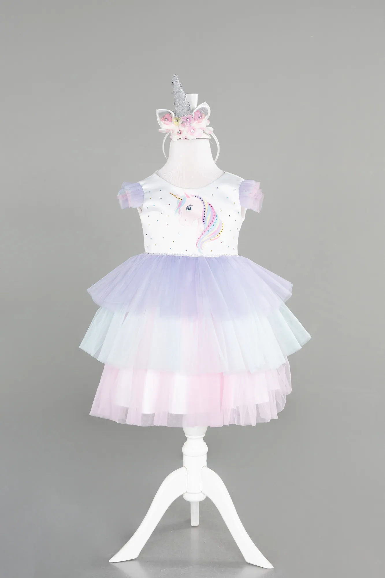 Purple-Short Girl Dress ABK792