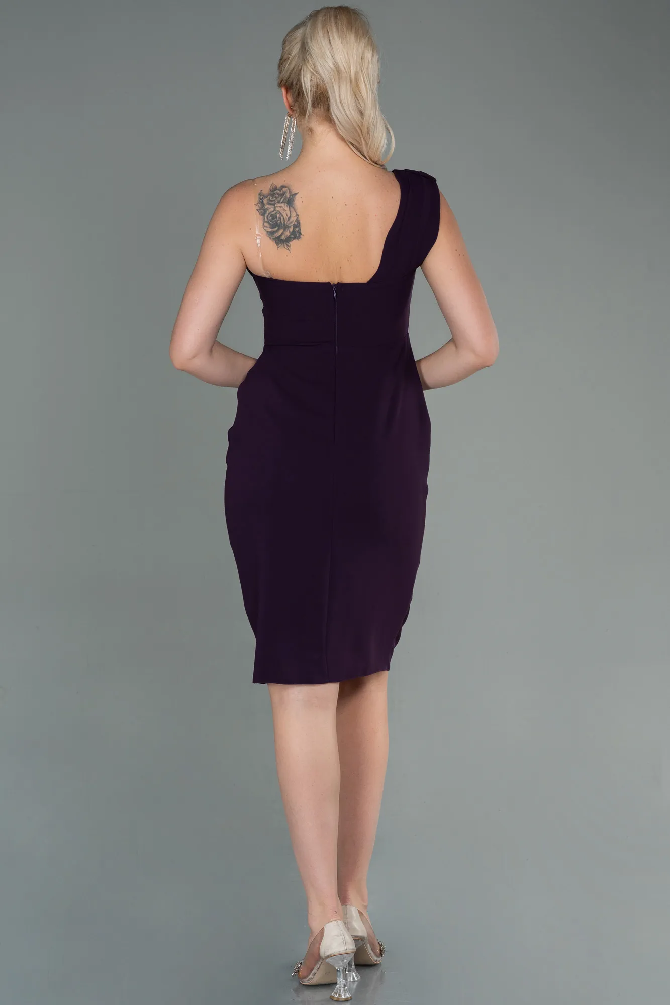 Purple-Short Invitation Dress ABK1455