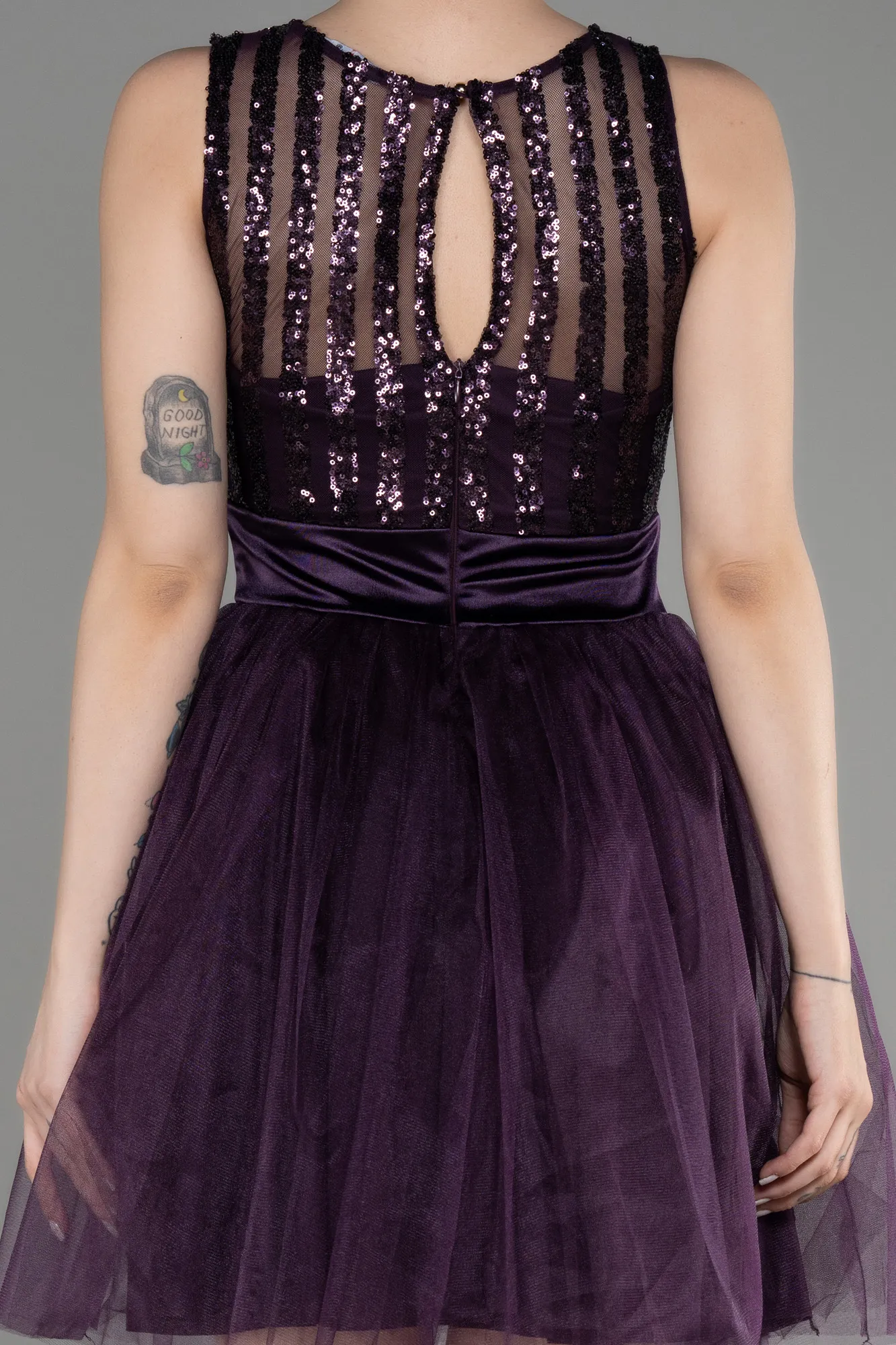 Purple-Short Prom Gown ABK2016