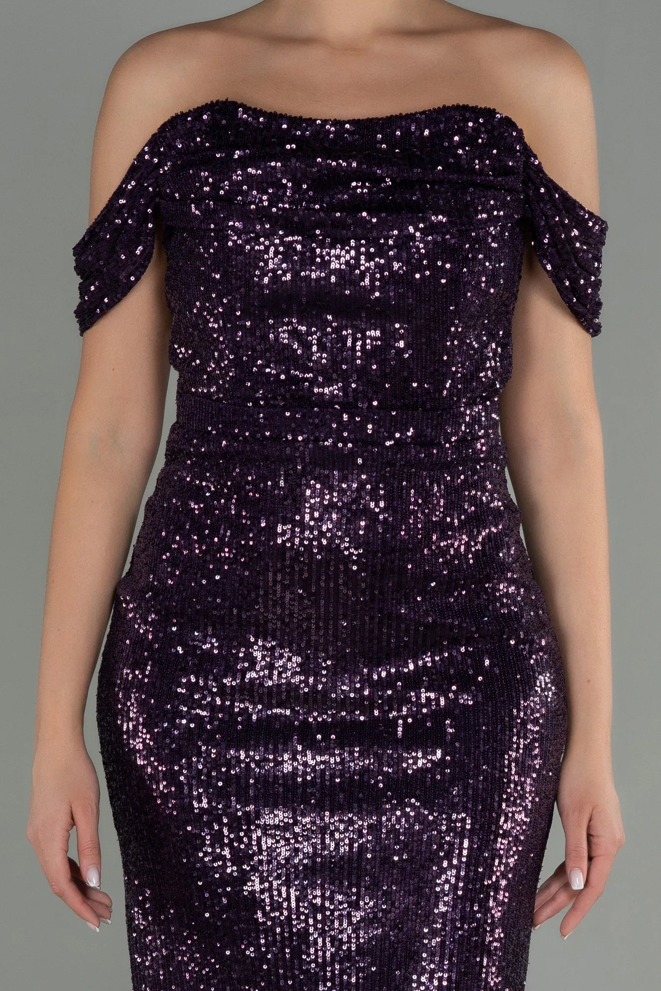 Purple-Short Scaly Invitation Dress ABK1723