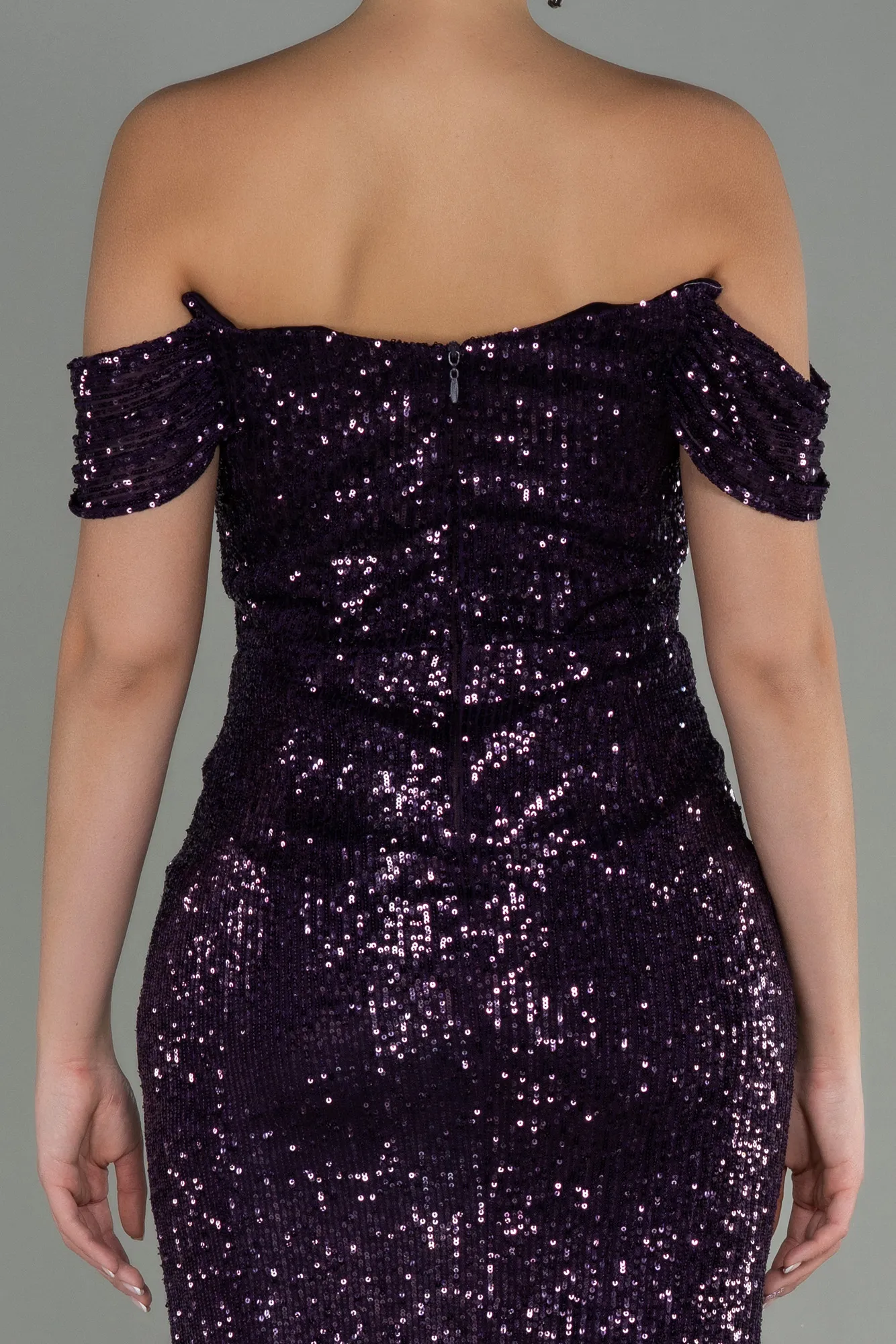 Purple-Short Scaly Invitation Dress ABK1723