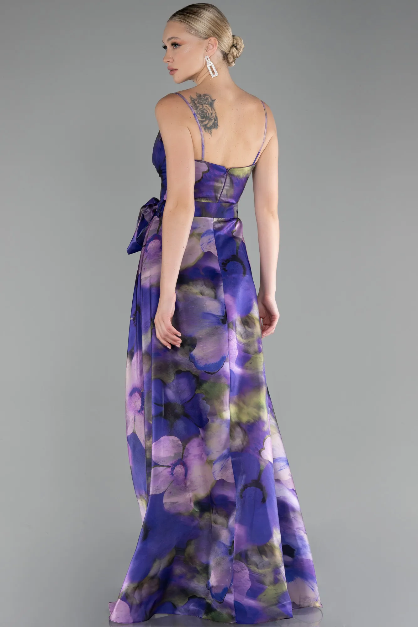 Purple-Slit Long Prom Dress ABU3961