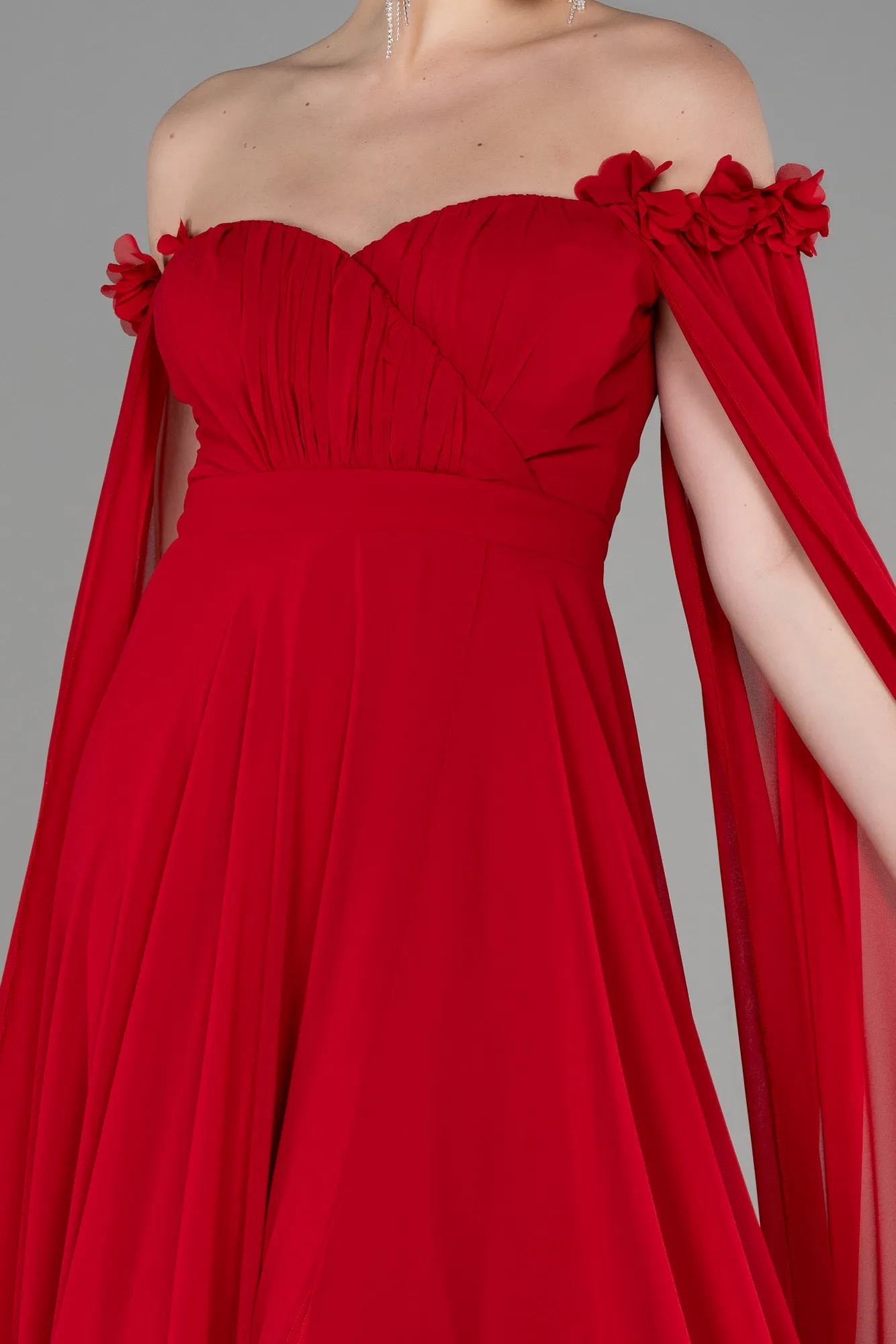 Red-Long Chiffon Evening Dress ABU3462