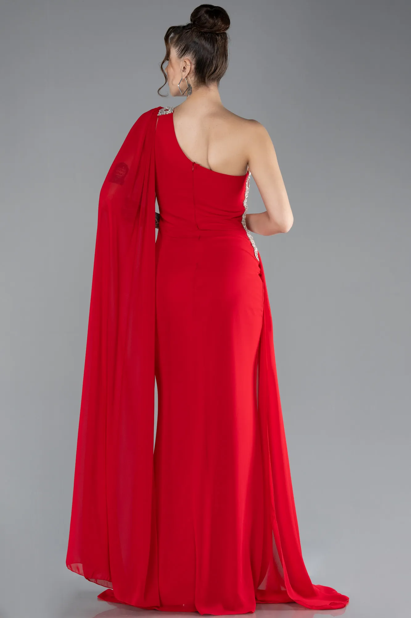 Red-Long Chiffon Evening Dress ABU4406