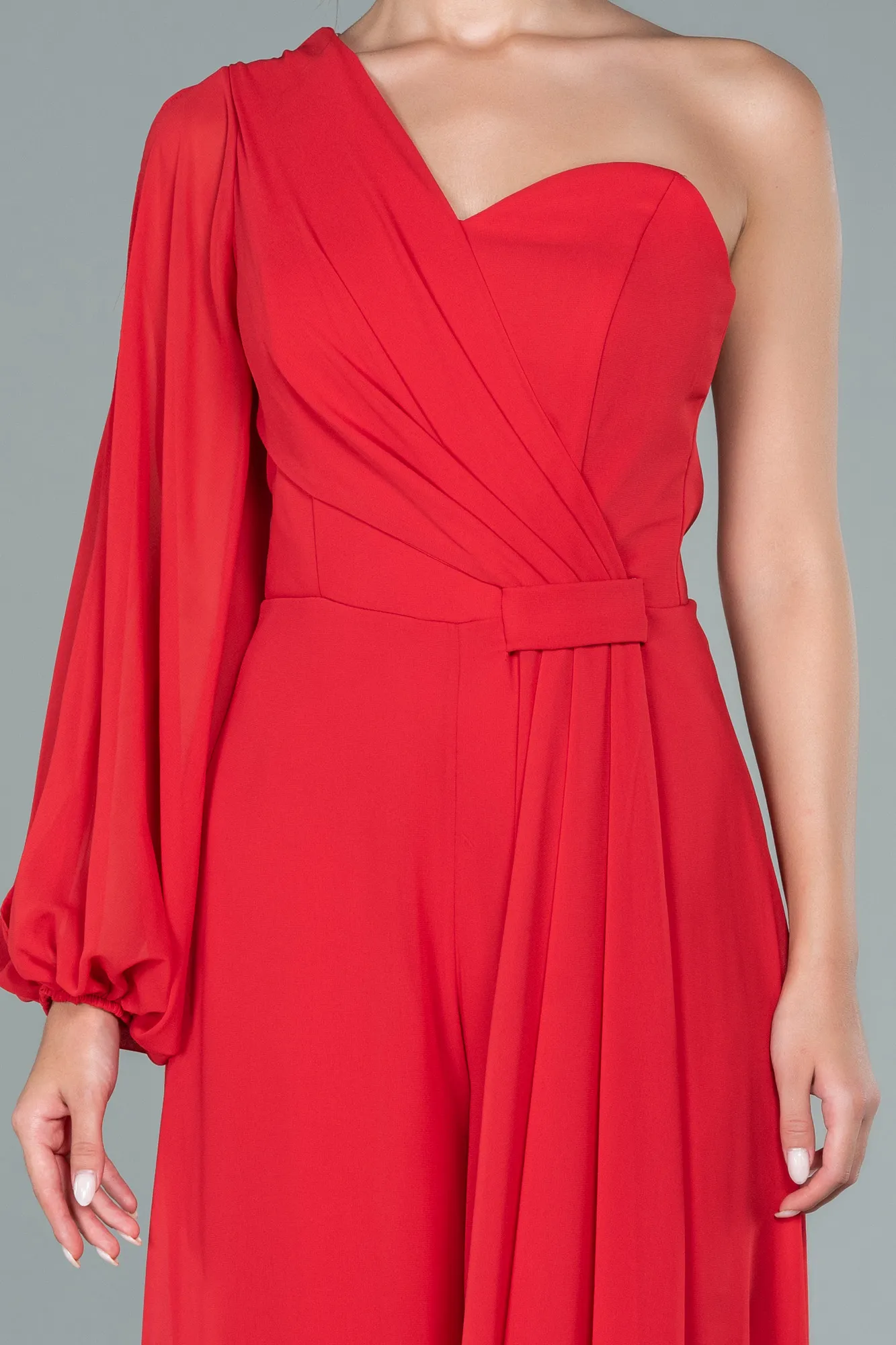 Red-Long Chiffon Invitation Dress ABT078