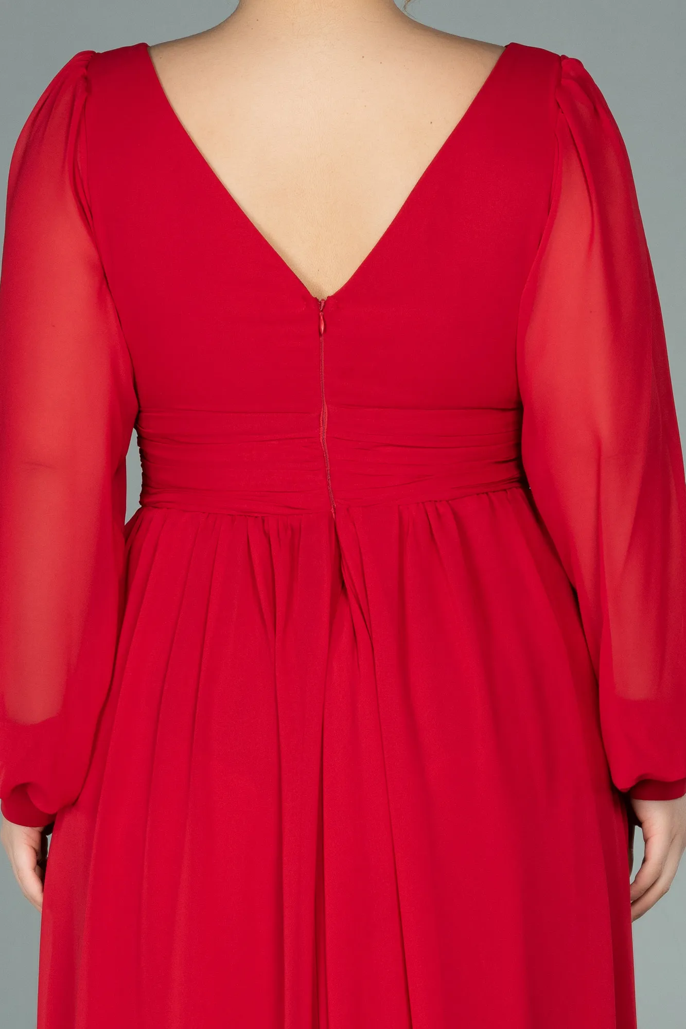 Red-Long Chiffon Oversized Evening Dress ABU1988