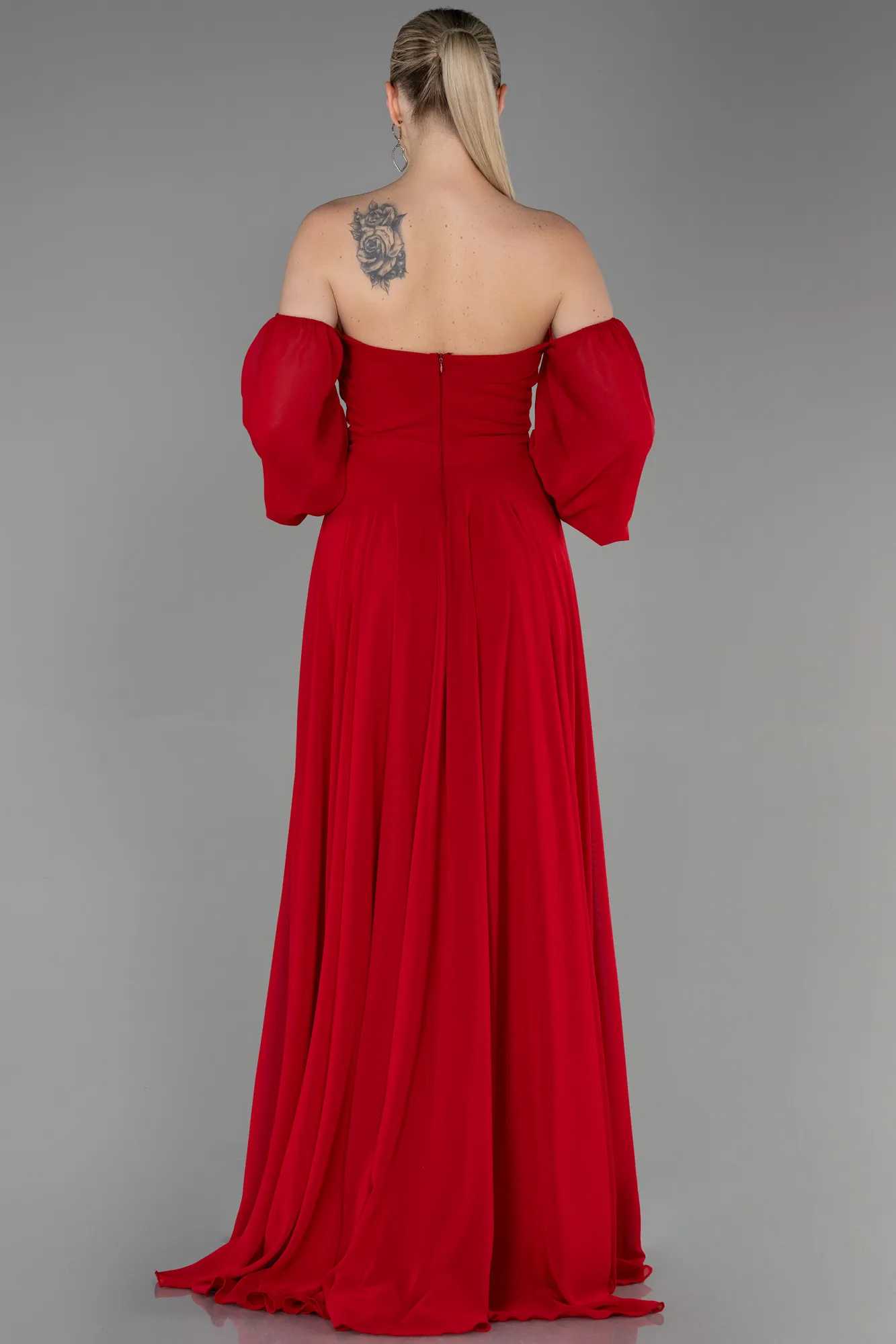 Red-Long Chiffon Prom Gown ABU2457