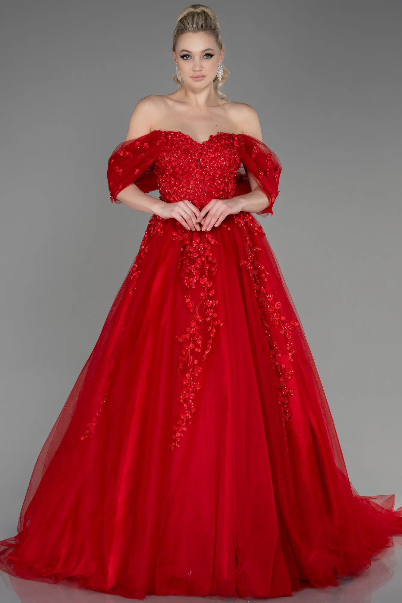 Red-Long Designer Evening Dress ABU3600