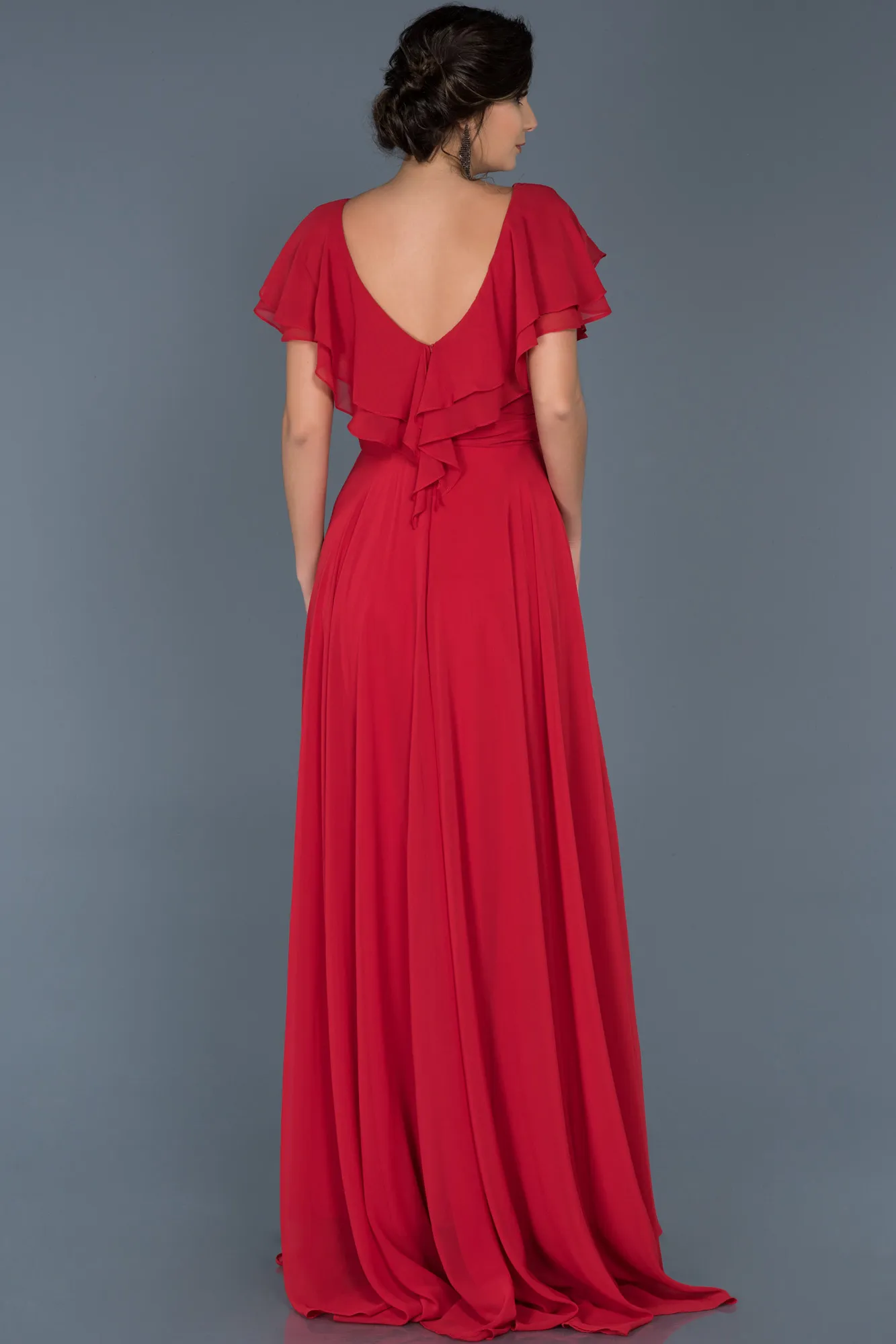 Red-Long Engagement Dress ABU032