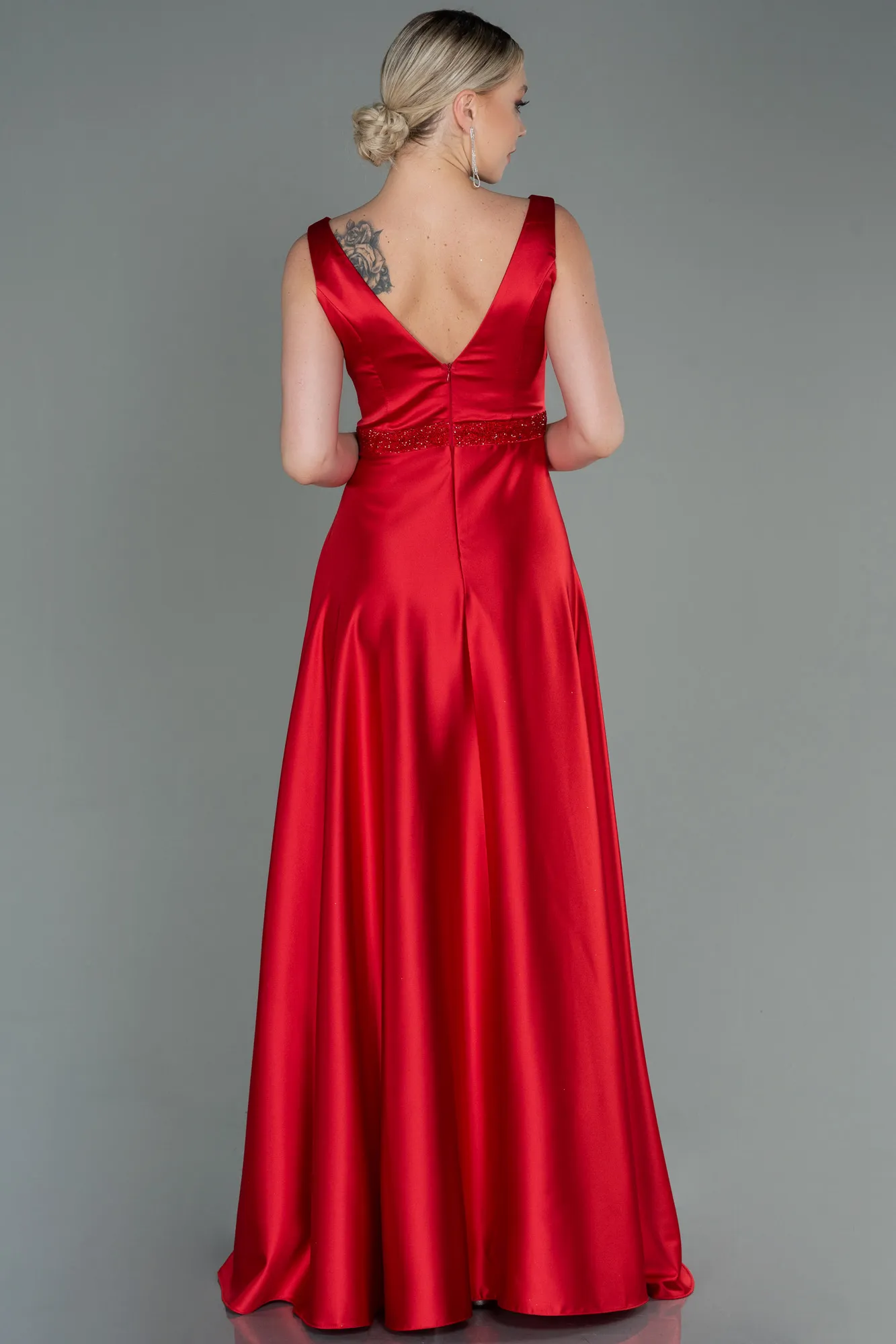 Red-Long Engagement Dress ABU3199