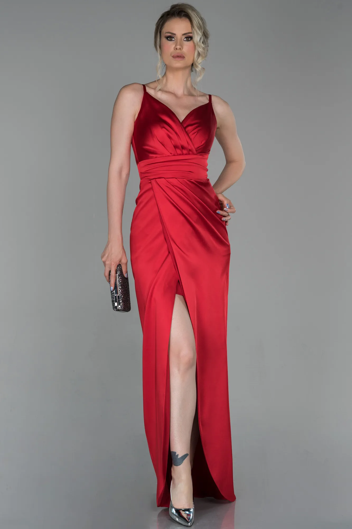 Red-Long Engagement Dress ABU564
