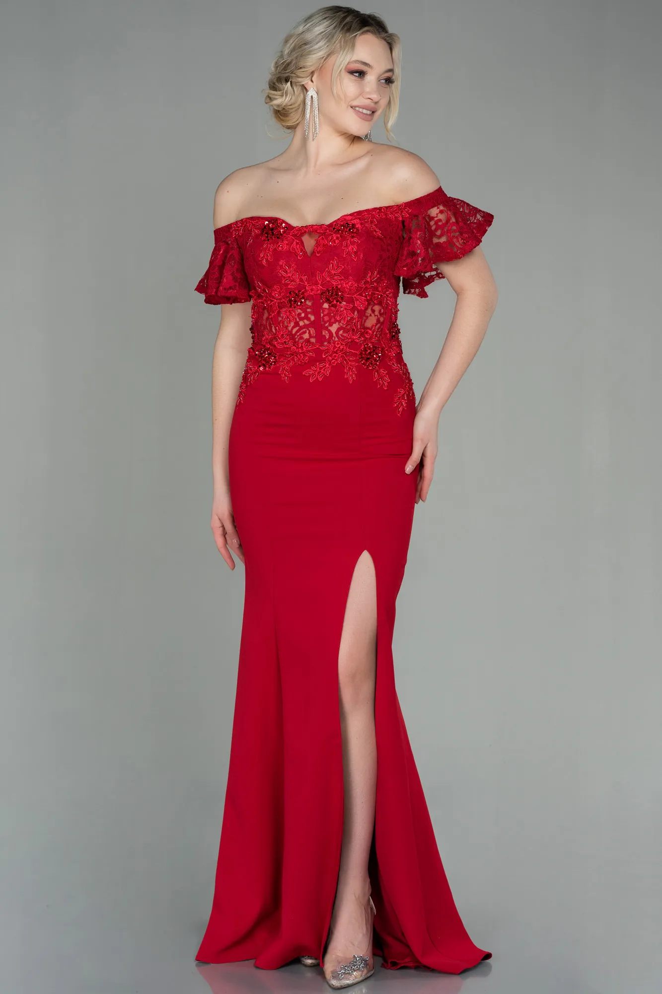 Red-Long Evening Dress ABU3077
