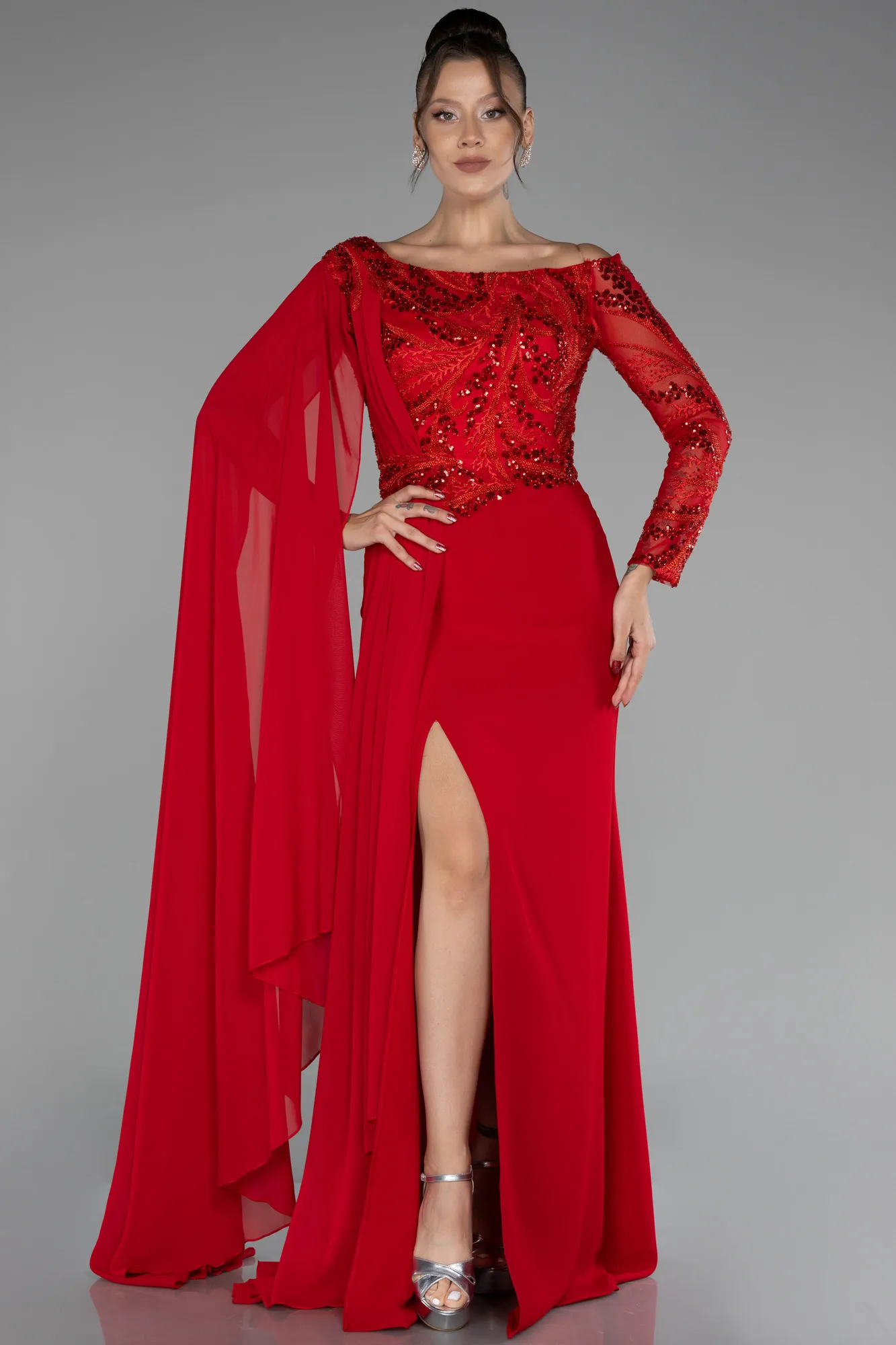 Red-Long Evening Dress ABU3511