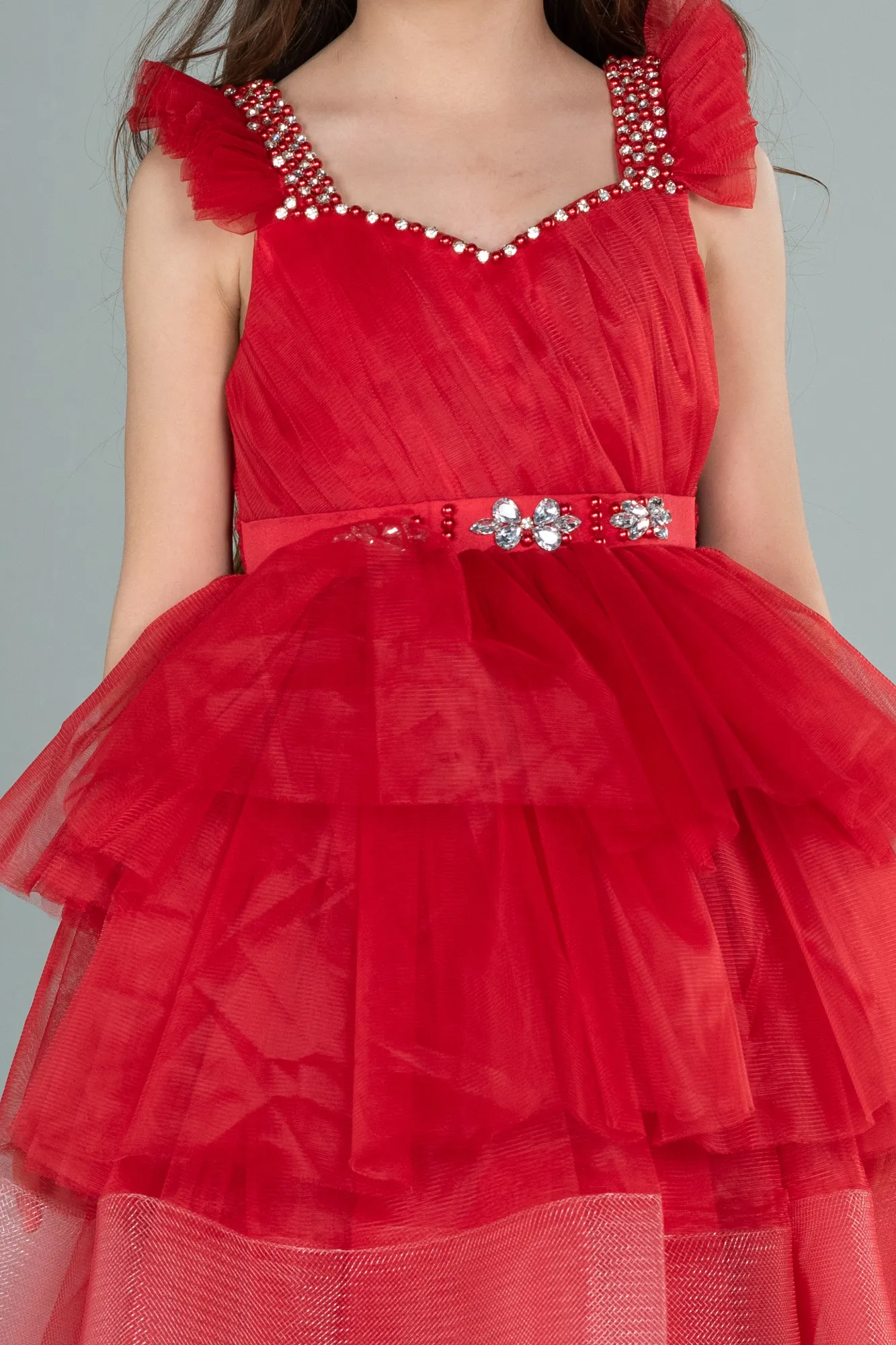 Red-Long Girl Dress ABU2290