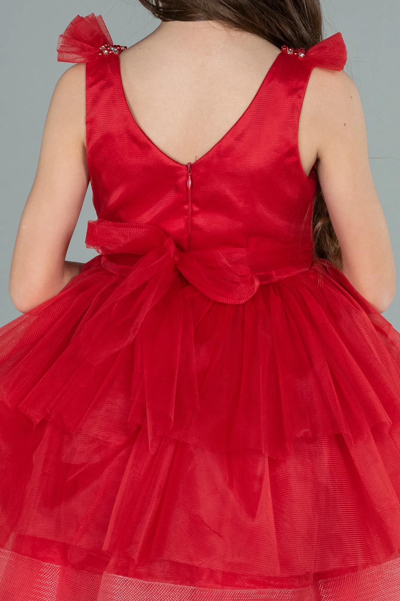 Red-Long Girl Dress ABU2290