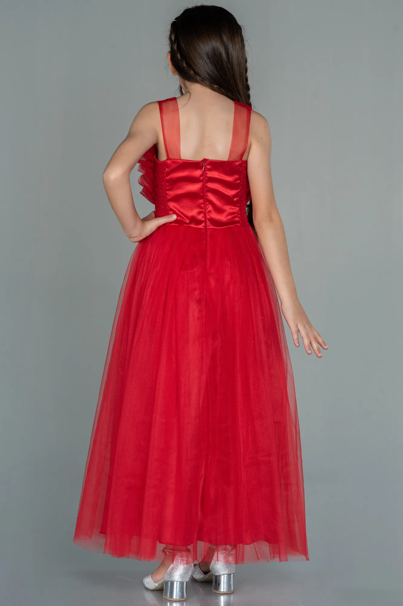 Red-Long Girl Dress ABU3032