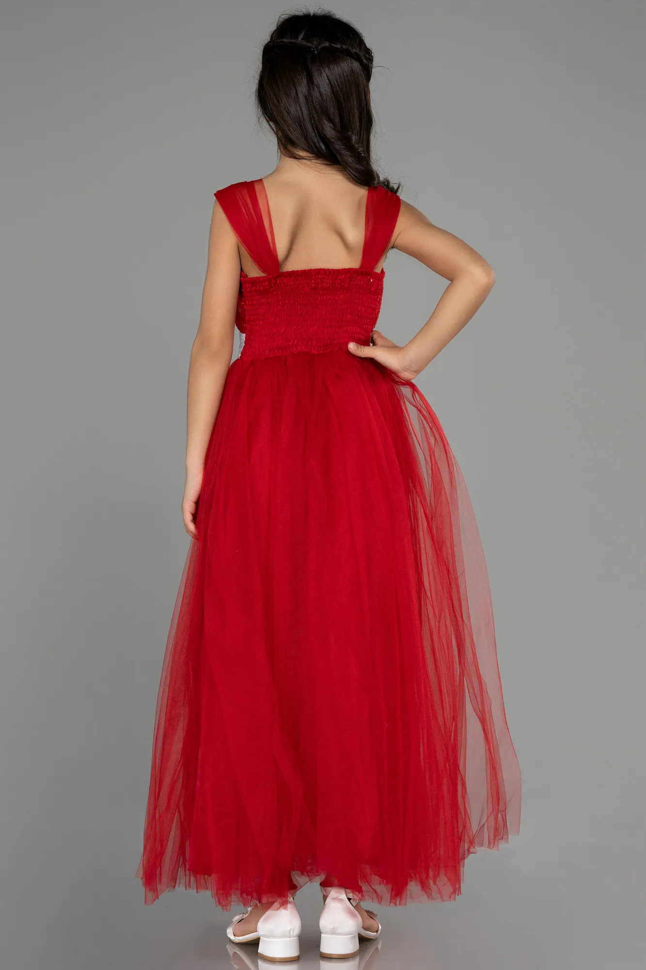 Red-Long Girl Dress ABU3566