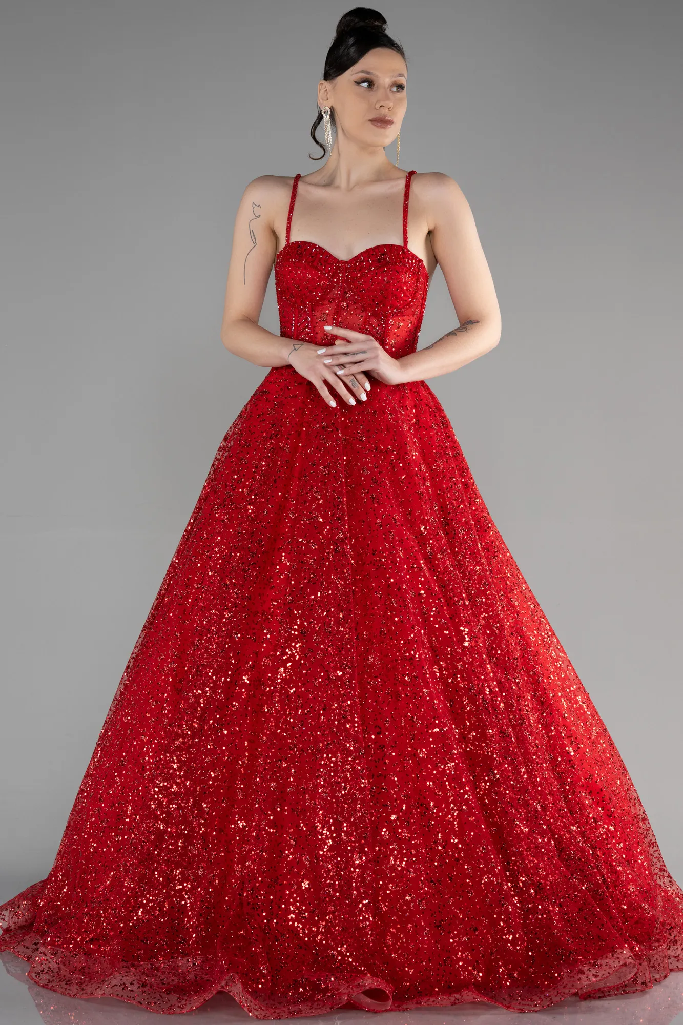 Red-Long Haute Couture Dress ABU3556
