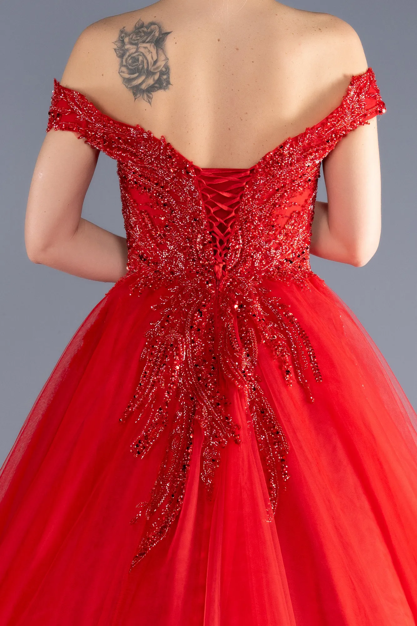 Red-Long Haute Couture Dress ABU3662