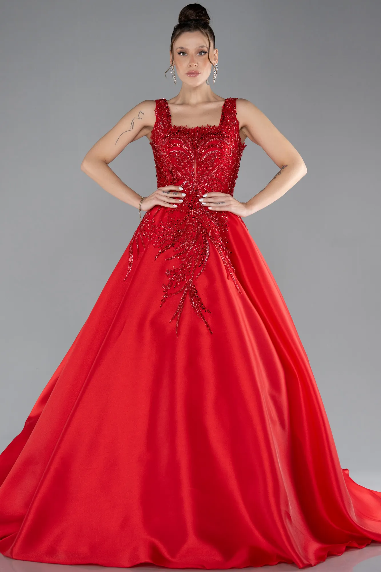 Red-Long Haute Couture Dress ABU3745