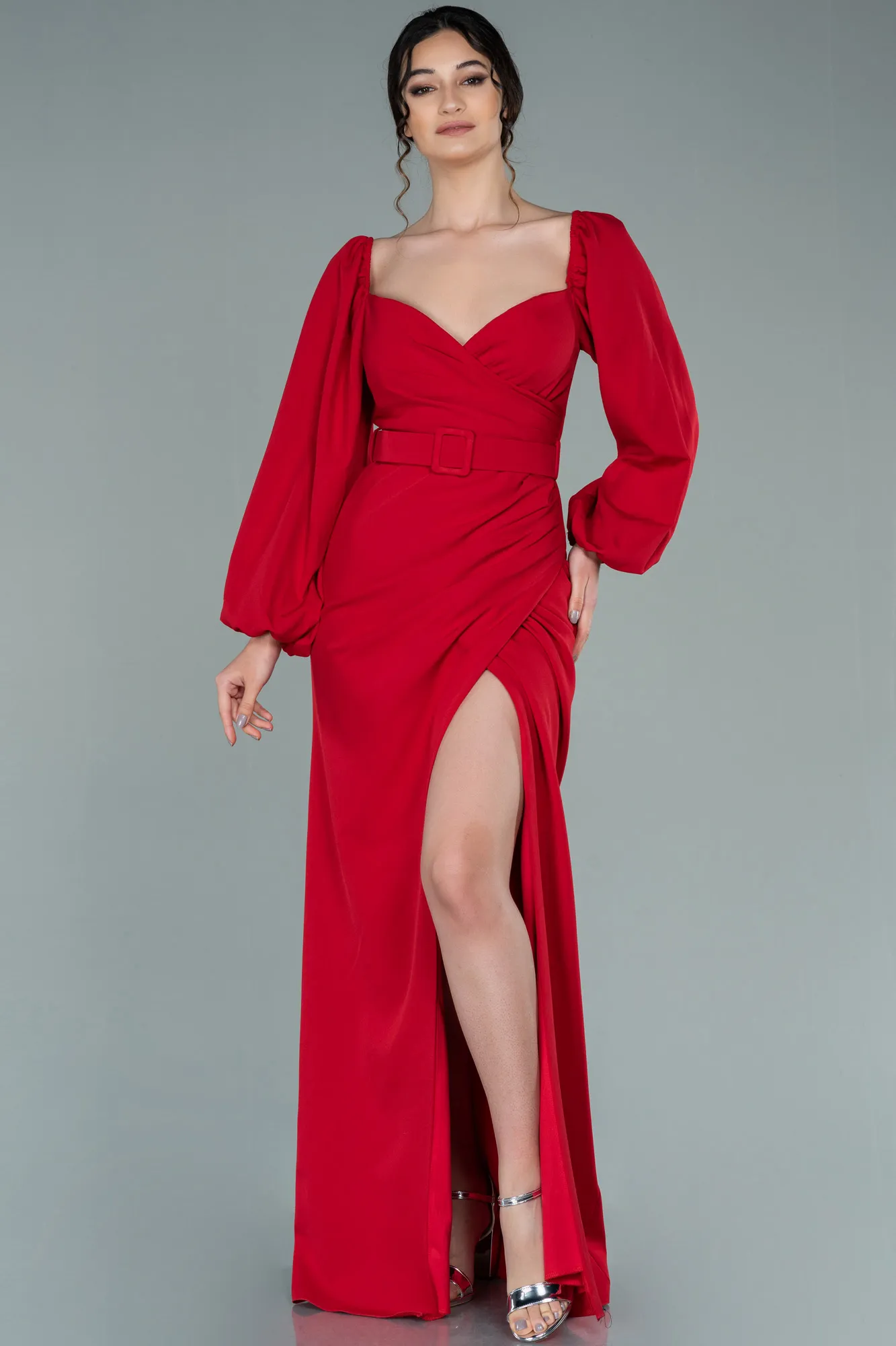 Red-Long Mermaid Evening Dress ABU2280