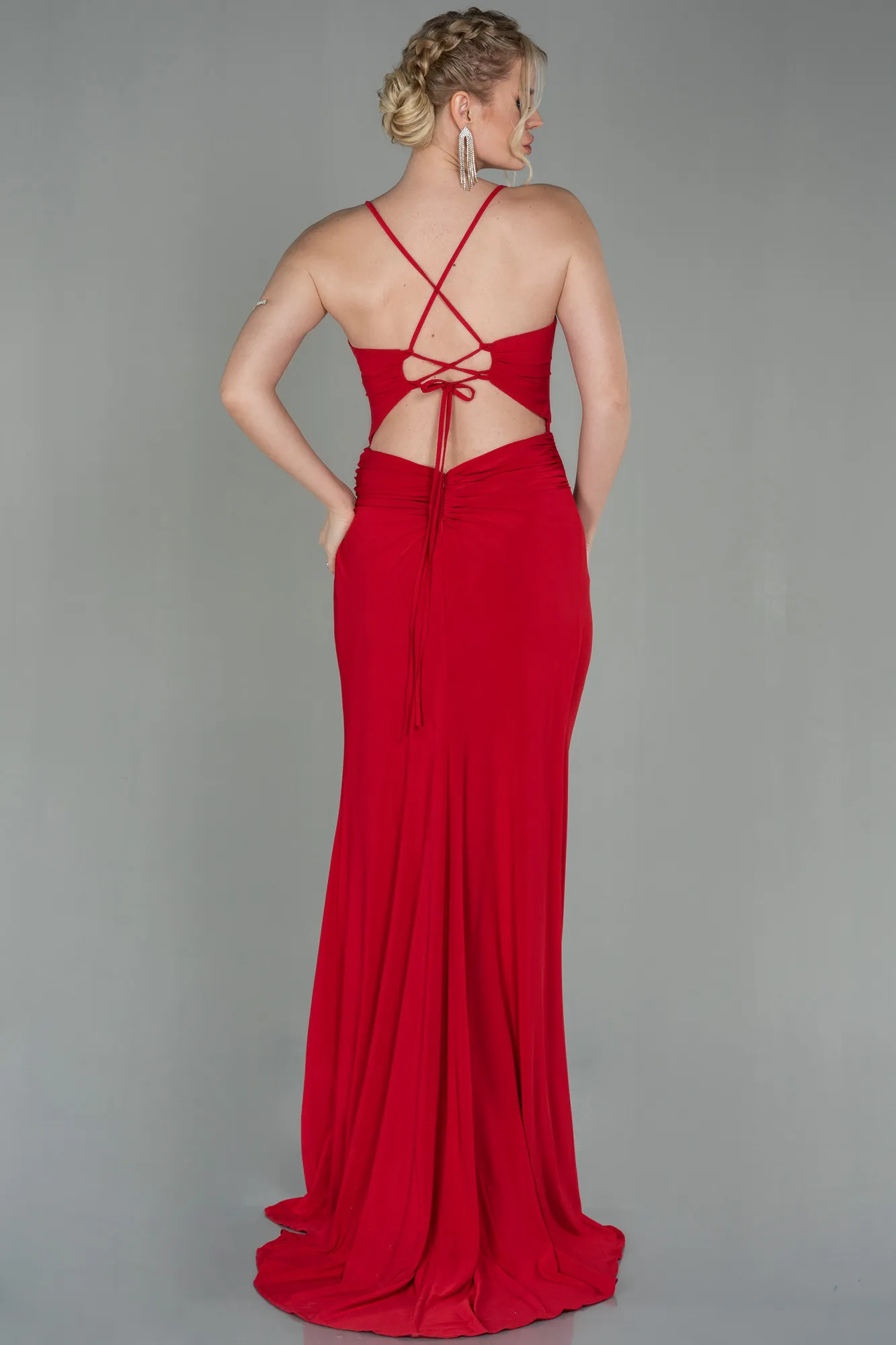 Red-Long Mermaid Evening Dress ABU2848