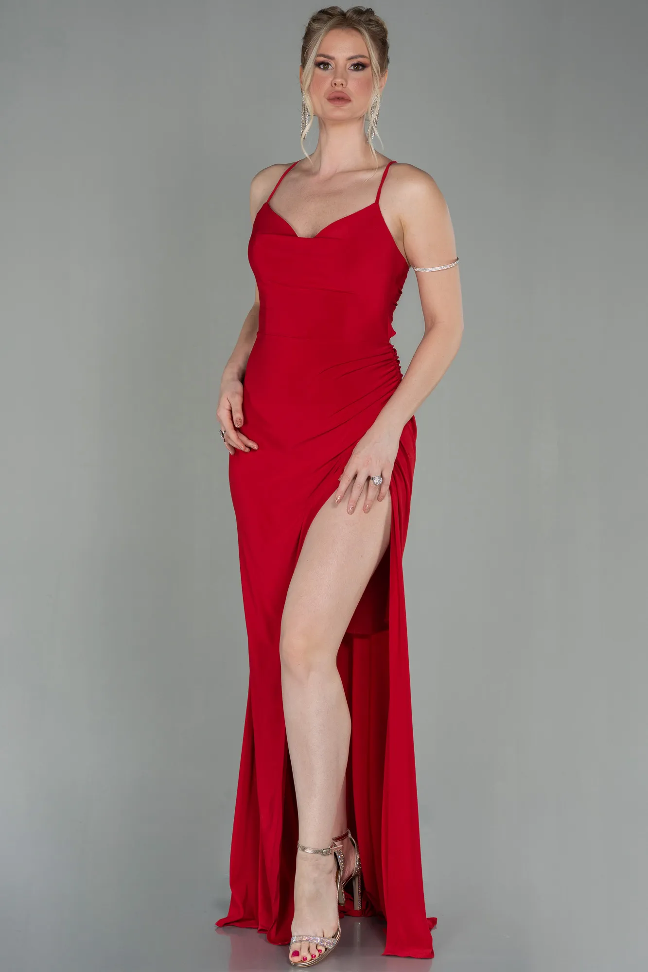Red-Long Mermaid Evening Dress ABU2848