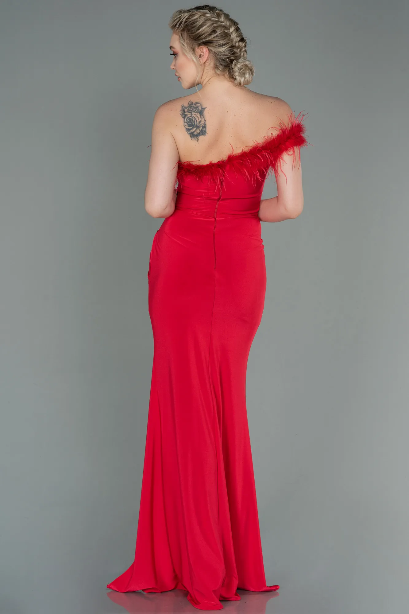 Red-Long Mermaid Evening Dress ABU3048