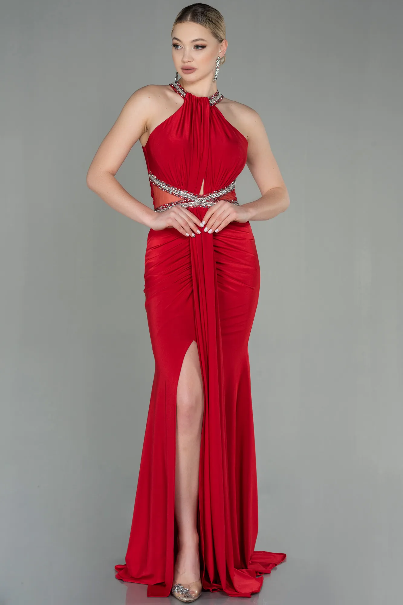 Red-Long Mermaid Prom Dress ABU2940