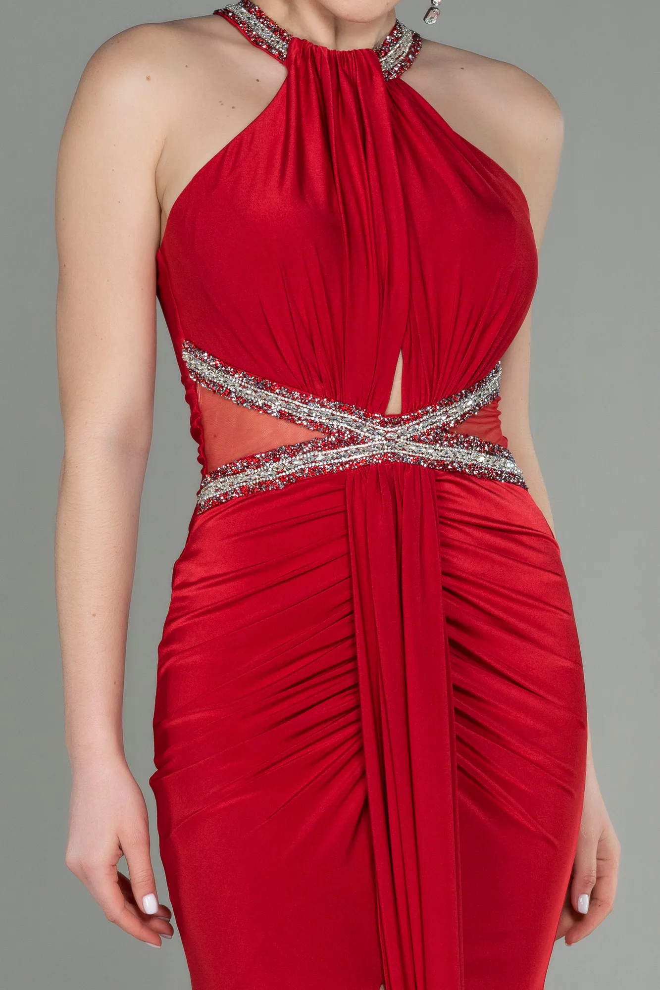 Red-Long Mermaid Prom Dress ABU2940