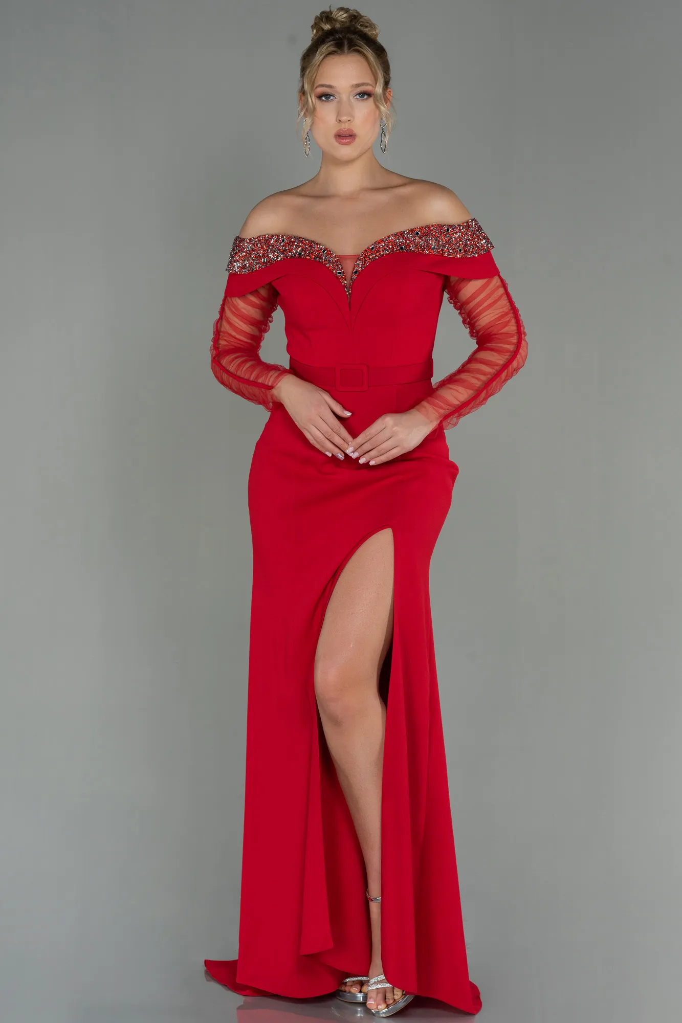 Red-Long Mermaid Prom Dress ABU2998