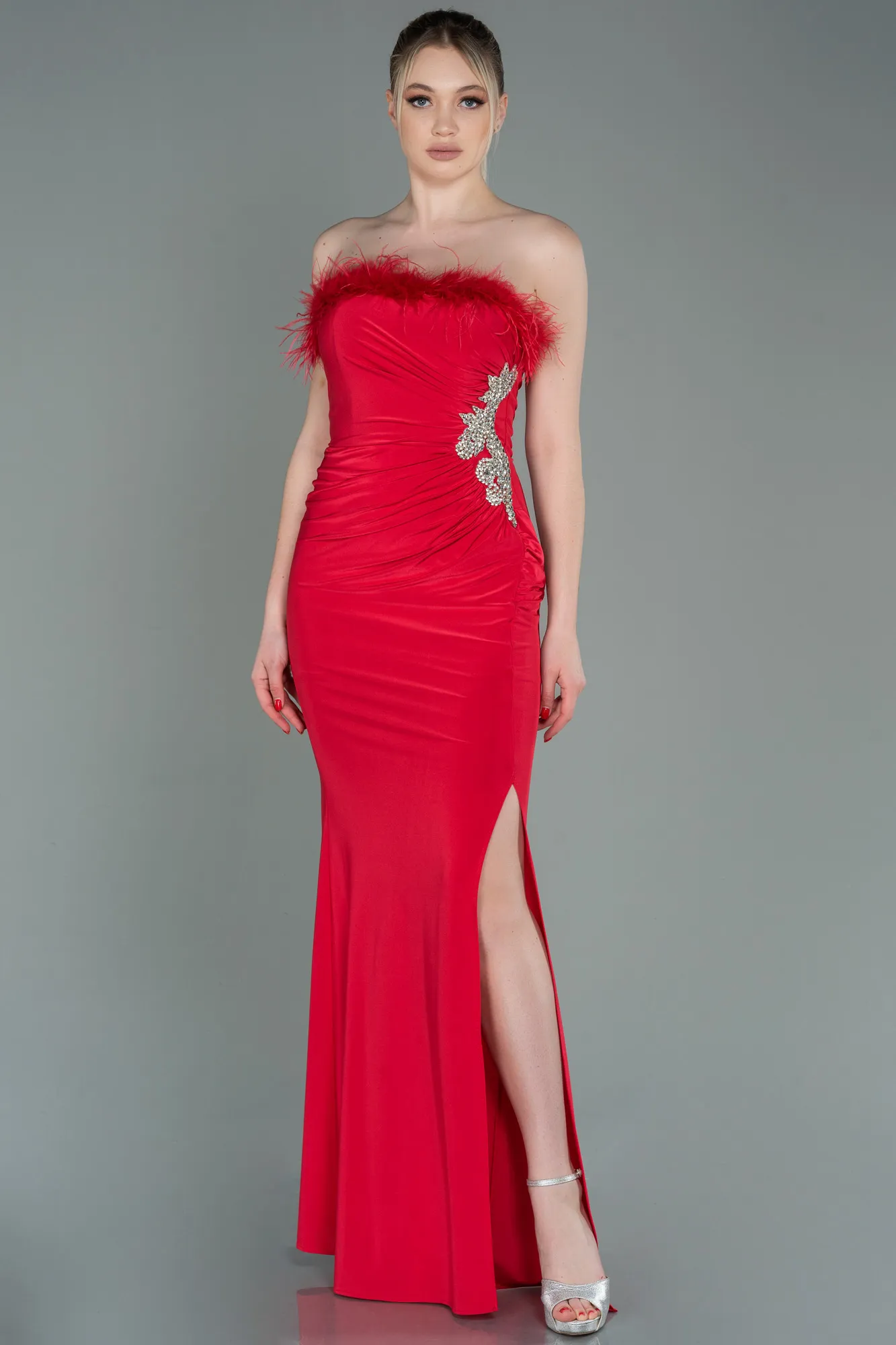 Red-Long Mermaid Prom Dress ABU3049