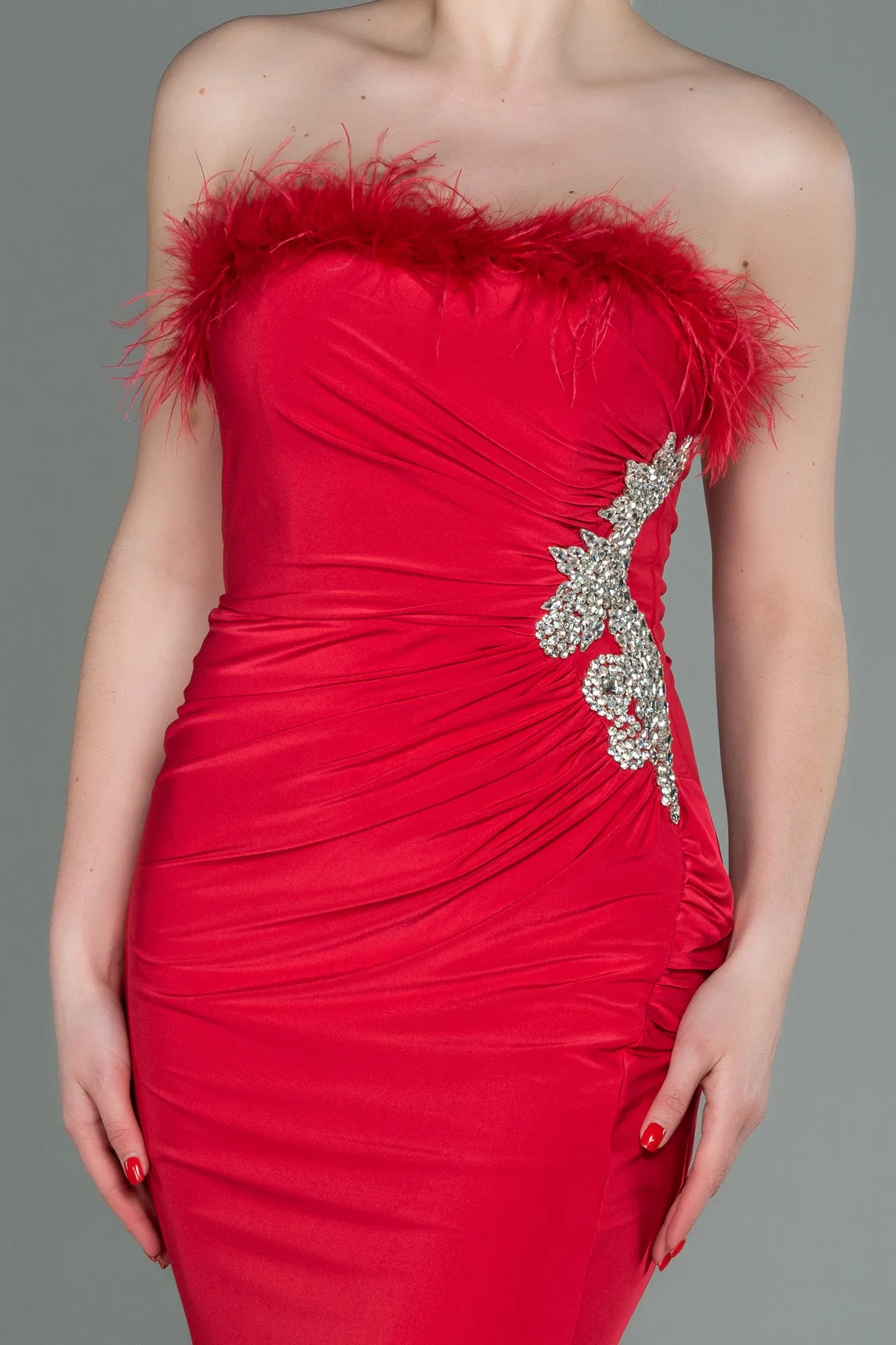 Red-Long Mermaid Prom Dress ABU3049