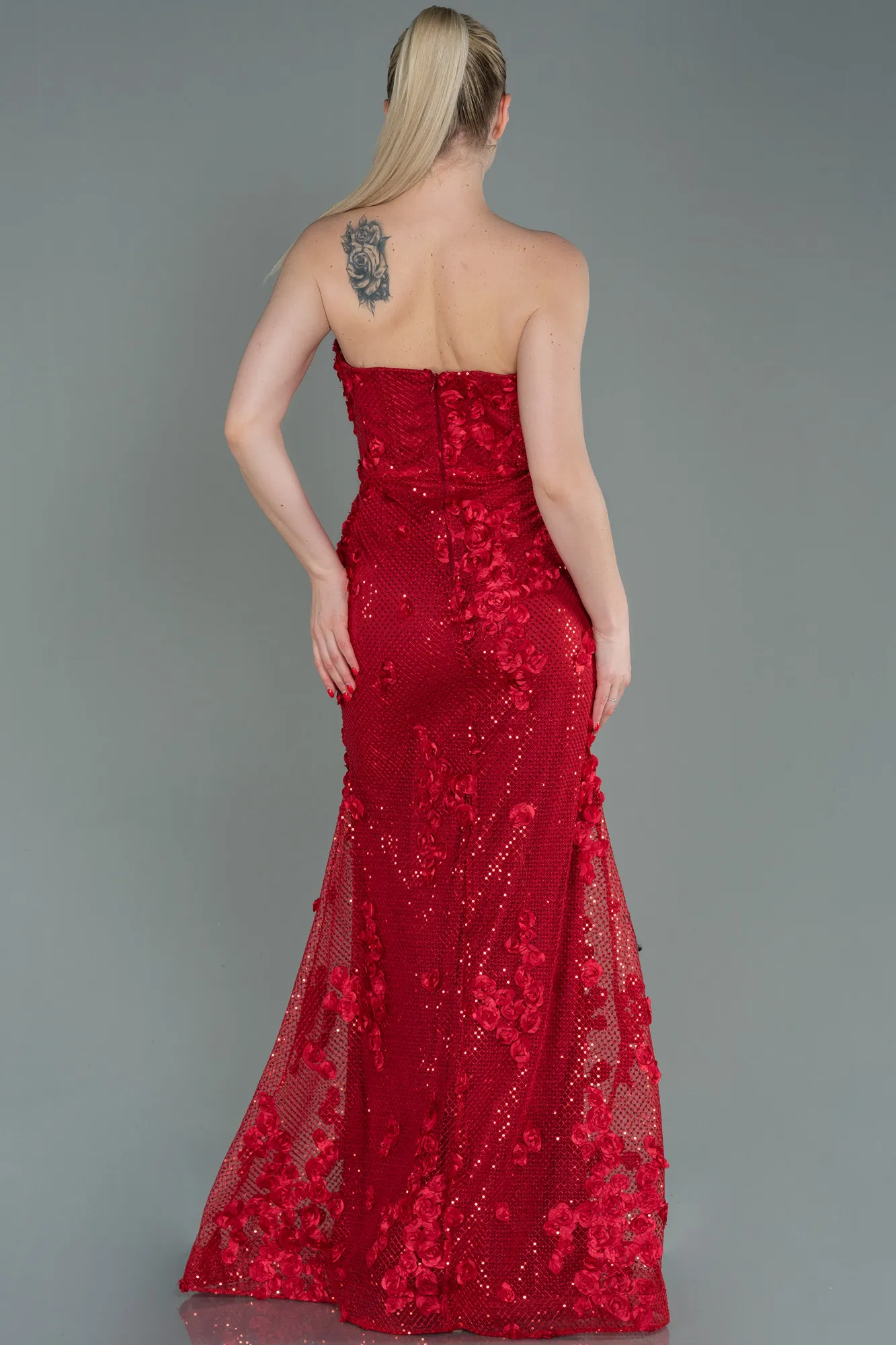 Red-Long Mermaid Prom Dress ABU3120