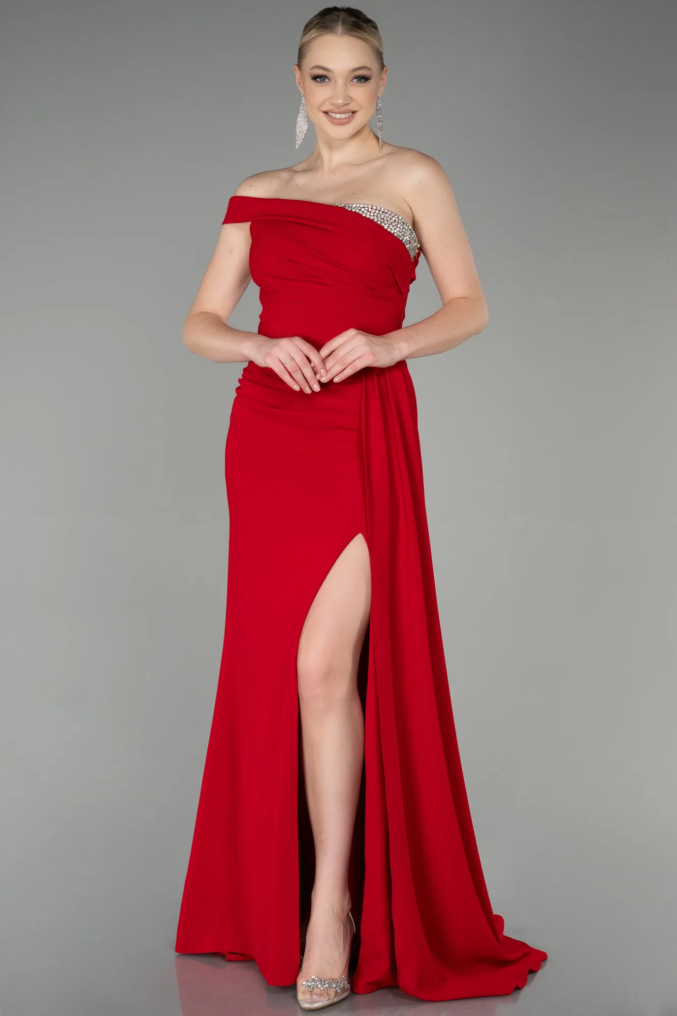 Red-Long Mermaid Prom Dress ABU3324