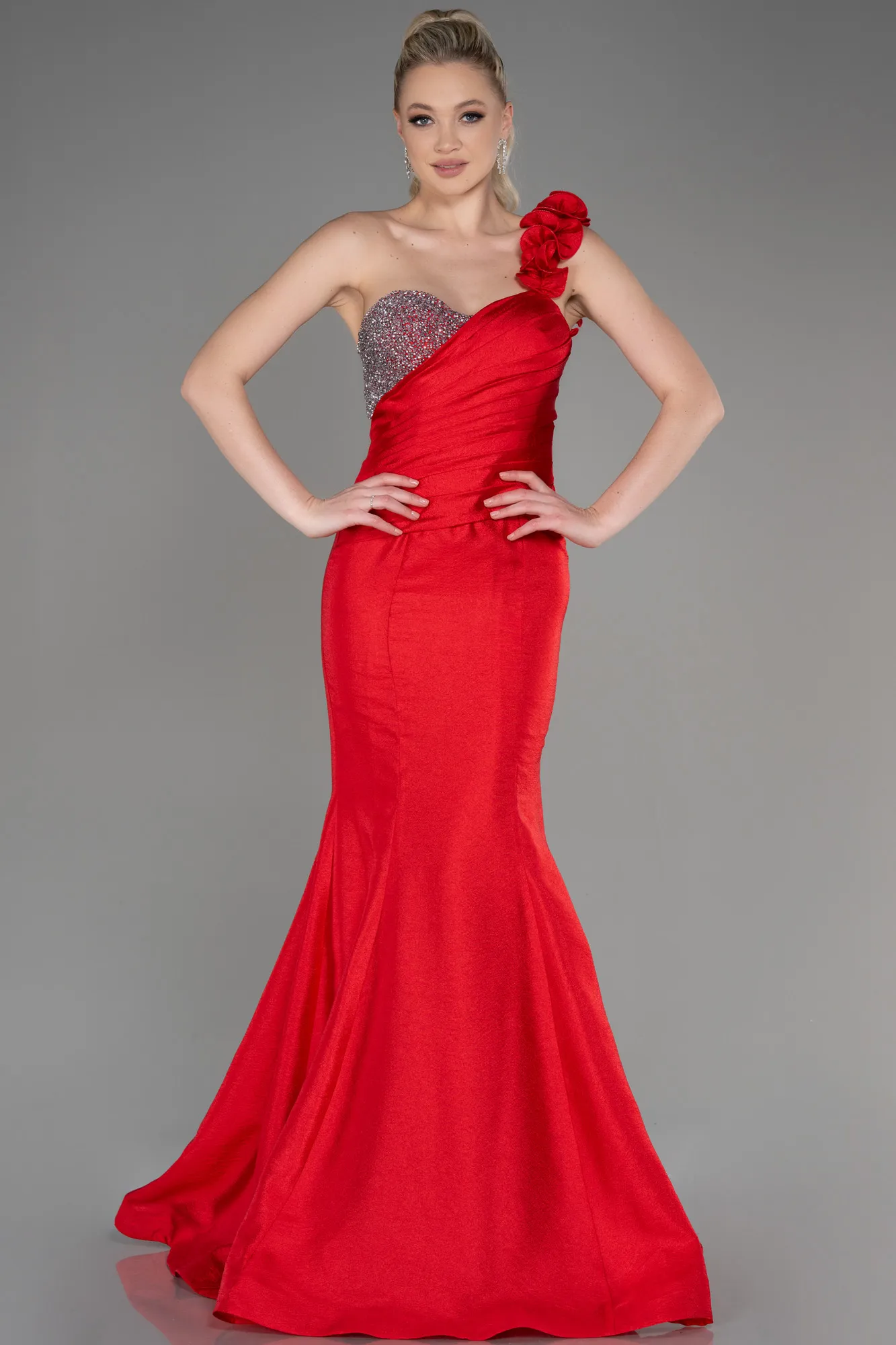 Red-Long Mermaid Prom Dress ABU3524