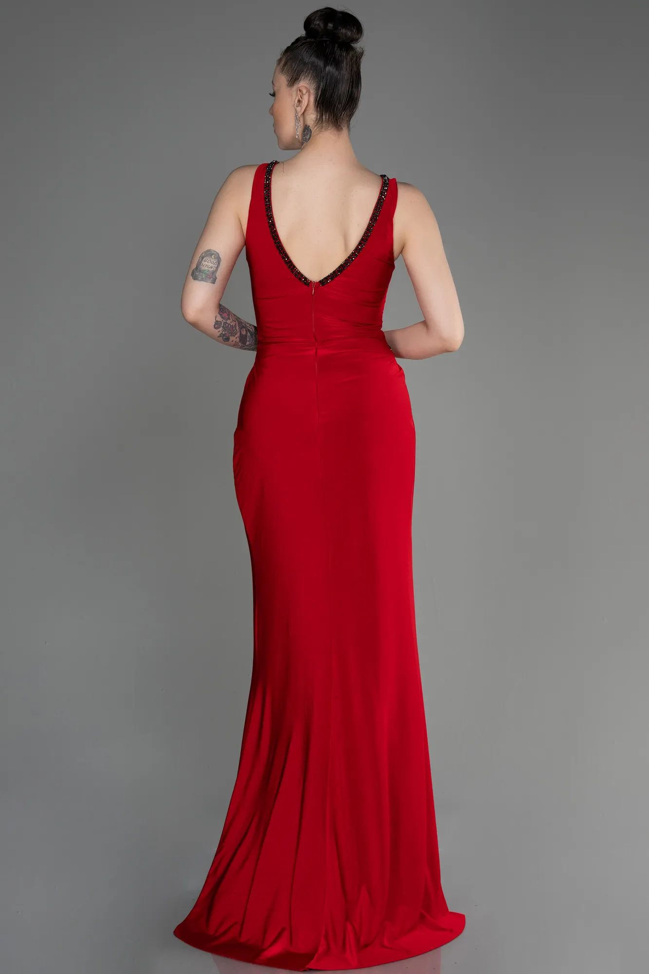 Red-Long Mermaid Prom Dress ABU3782