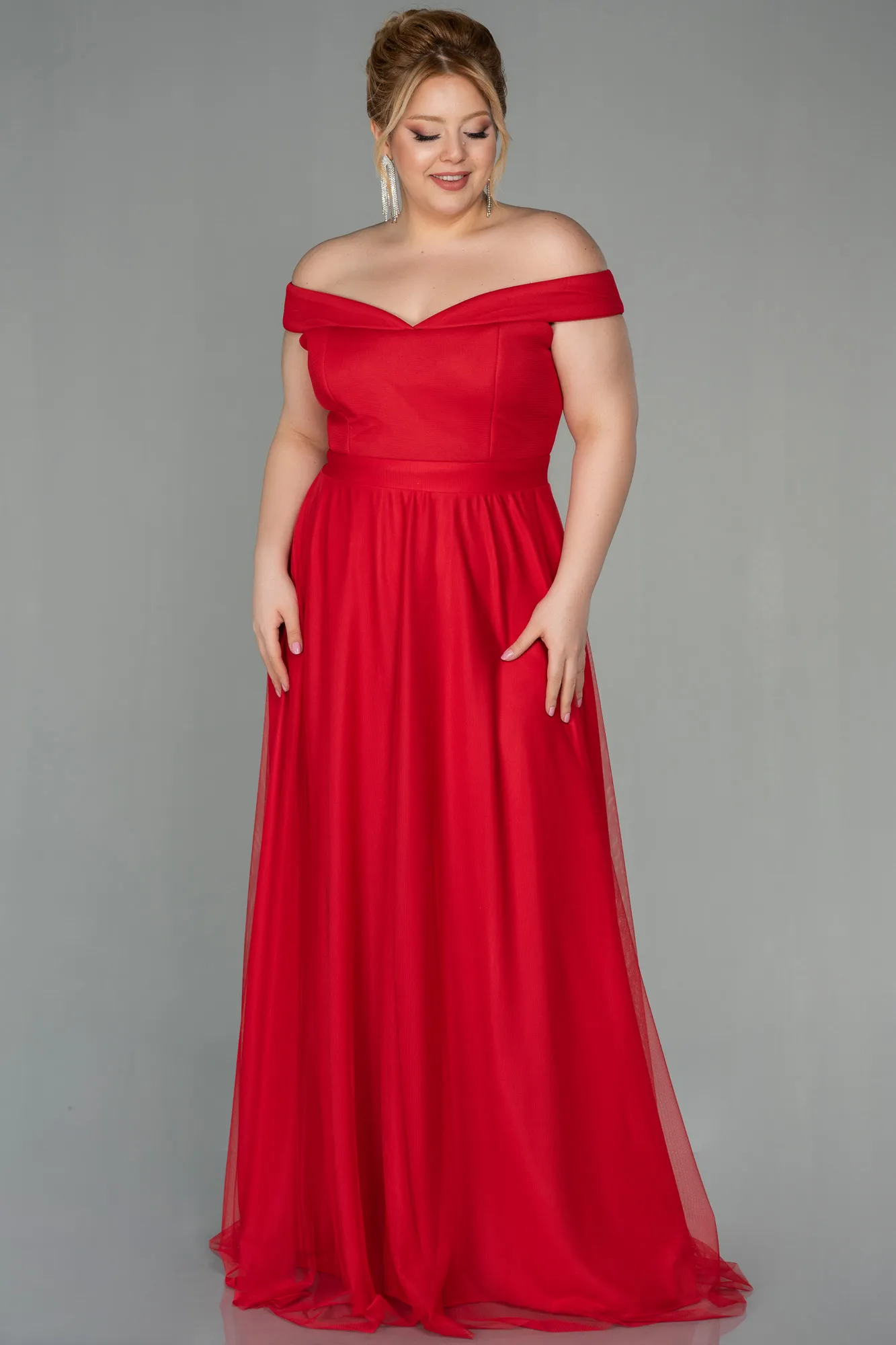 Red-Long Oversized Evening Dress ABU020