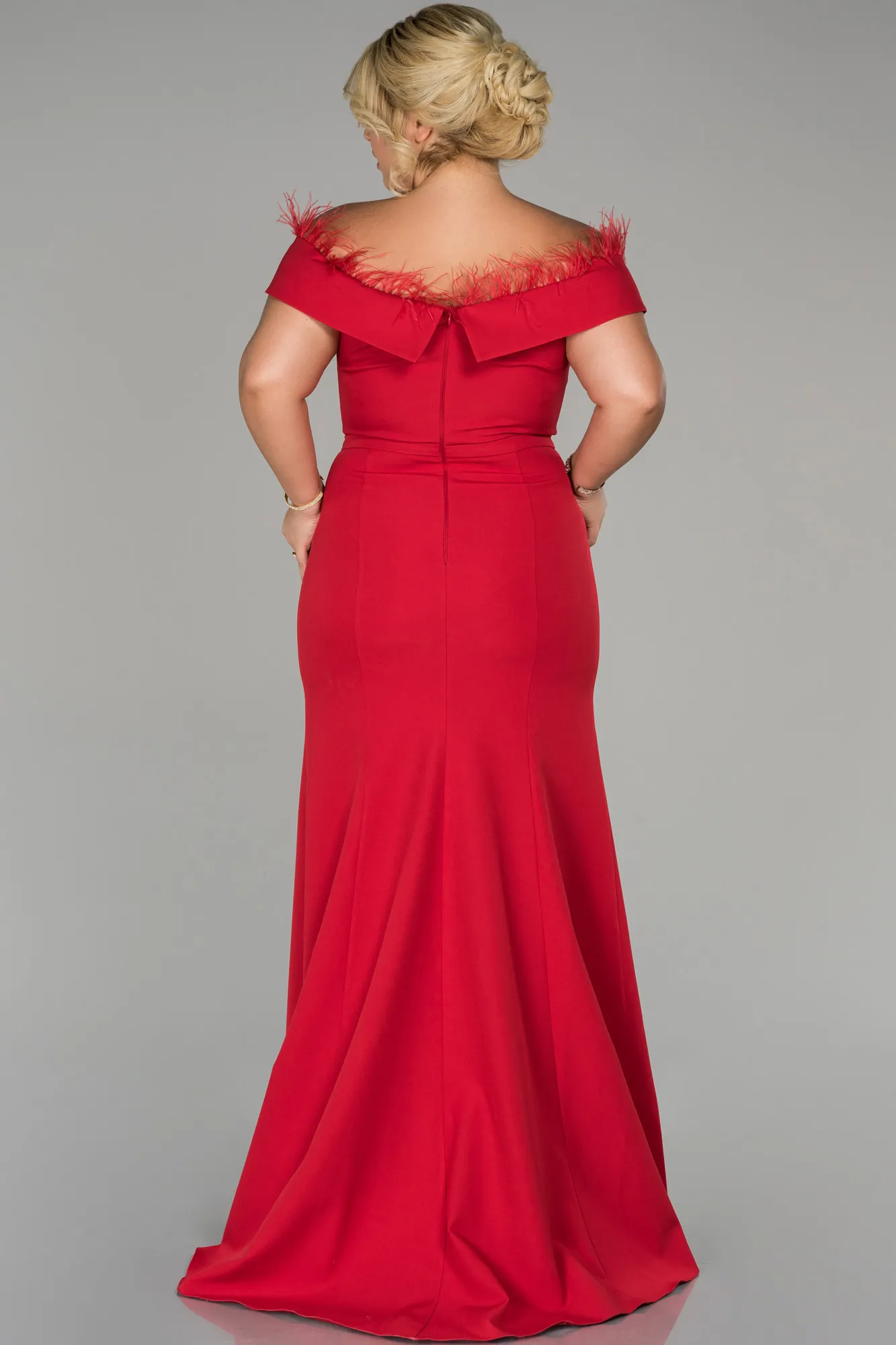 Red-Long Oversized Evening Dress ABU1459