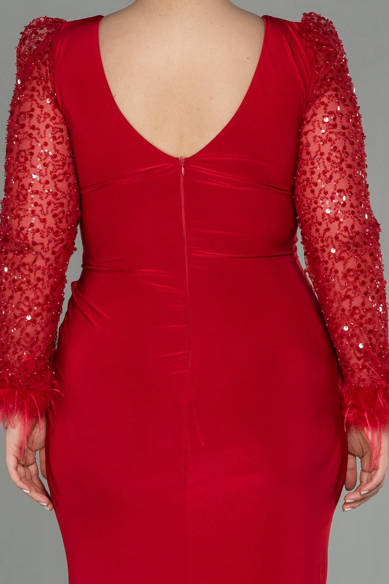 Red-Long Oversized Evening Dress ABU2976