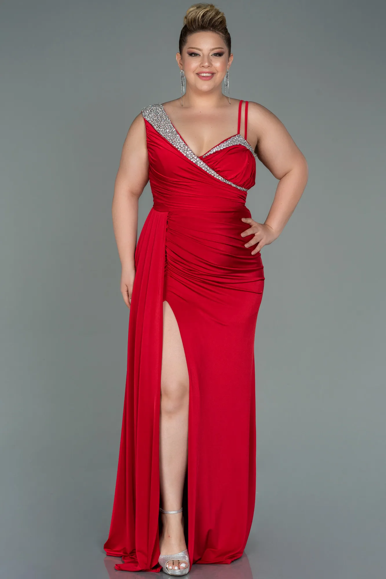 Red-Long Oversized Evening Dress ABU3148