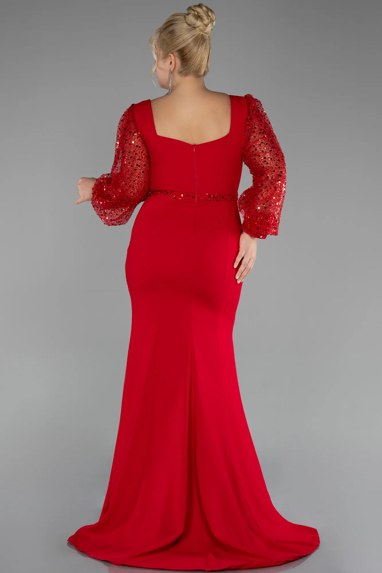 Red-Long Oversized Evening Dress ABU3912