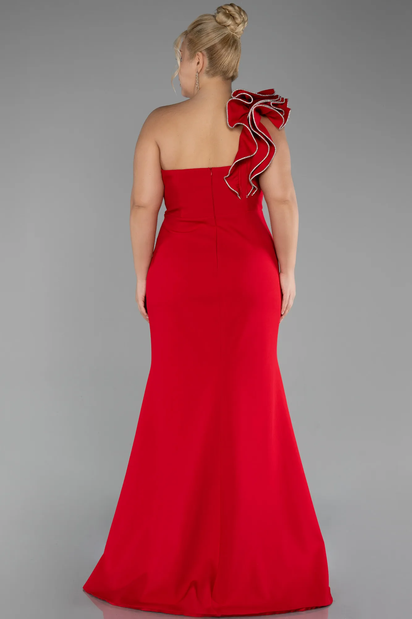 Red-Long Plus Size Engagement Dress ABU3911