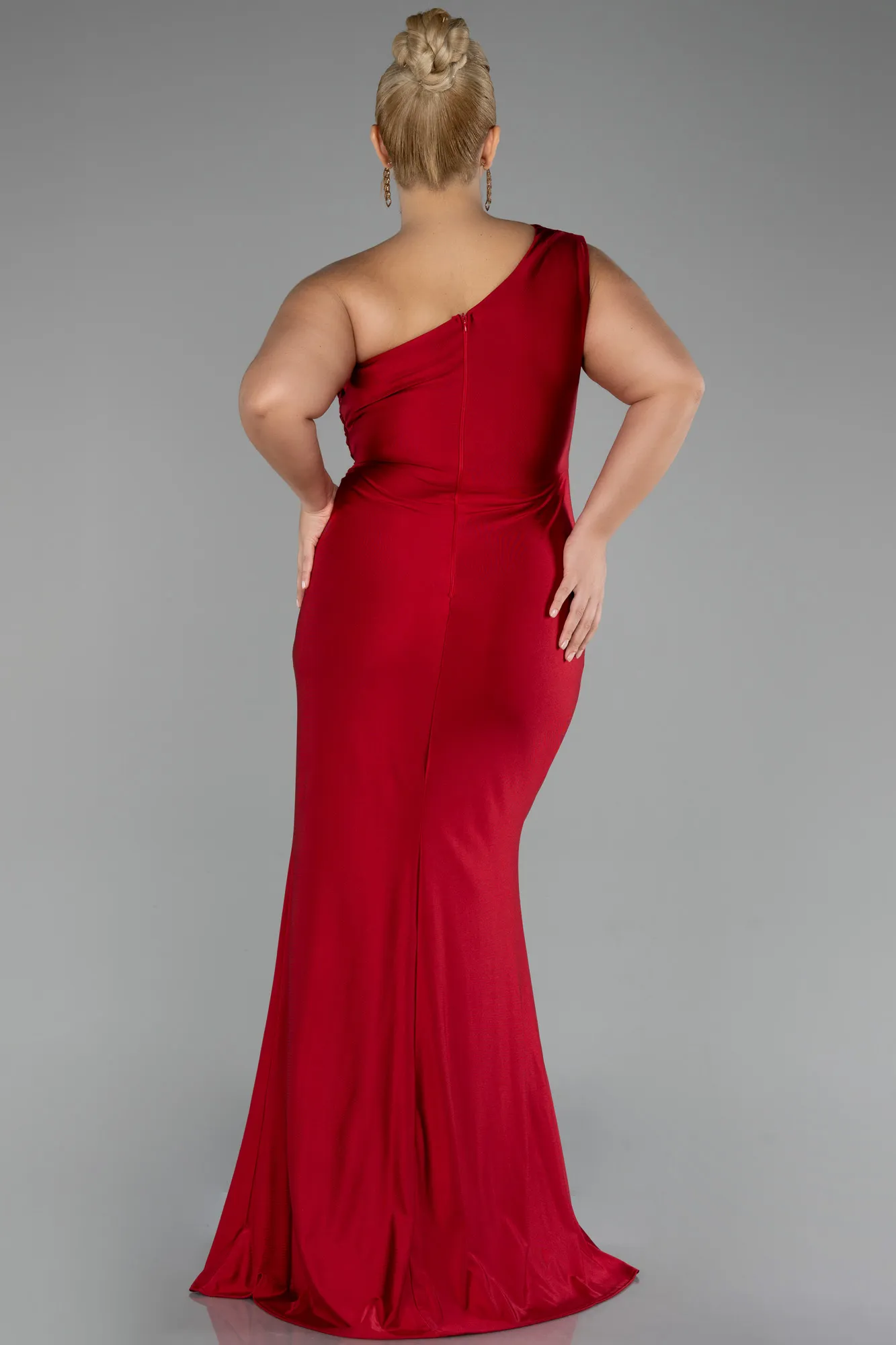 Red-Long Plus Size Engagement Dress ABU4148